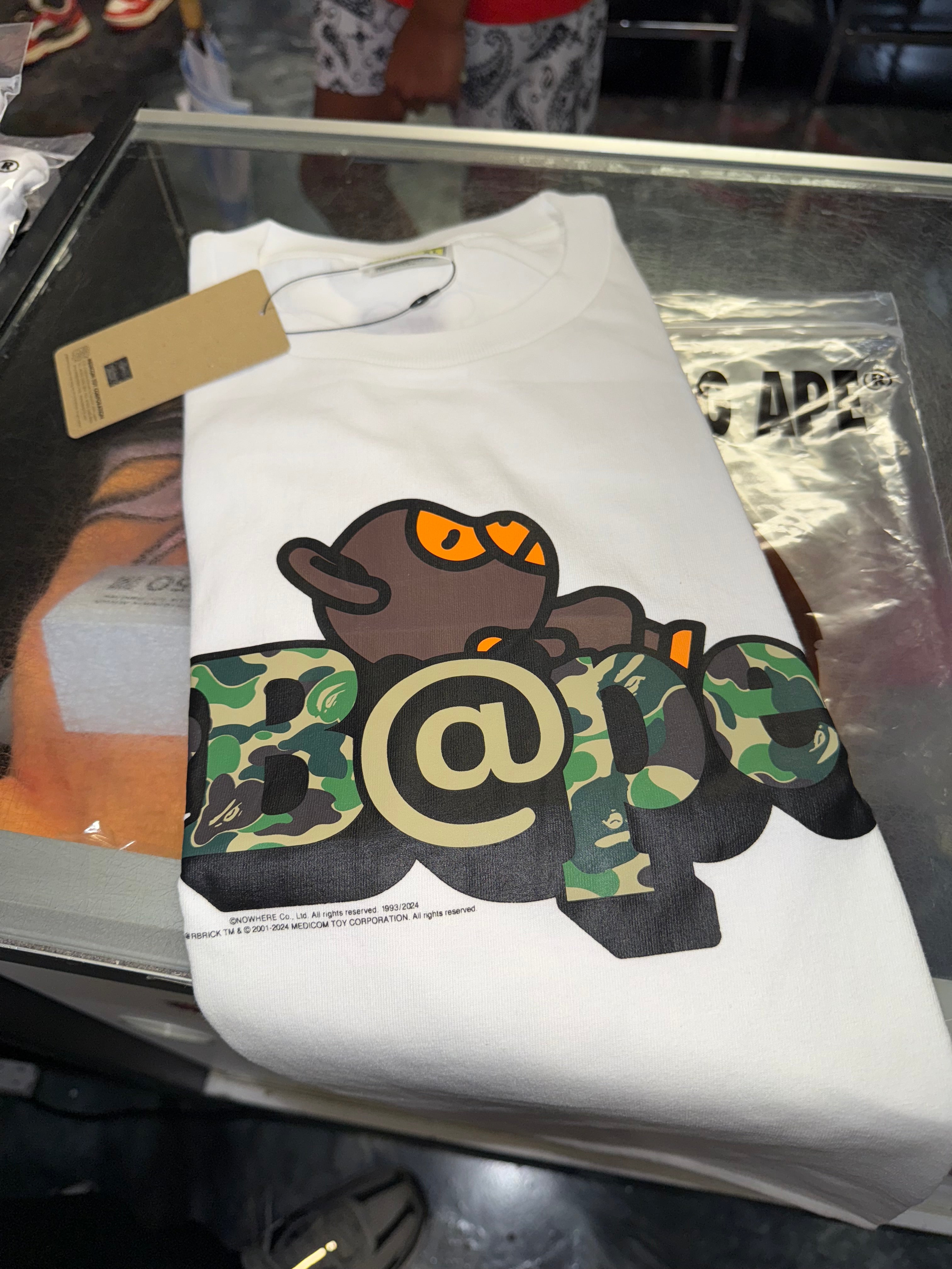 Size XL Bape Medicom Toy Baby Milo Tee "White" Brand New