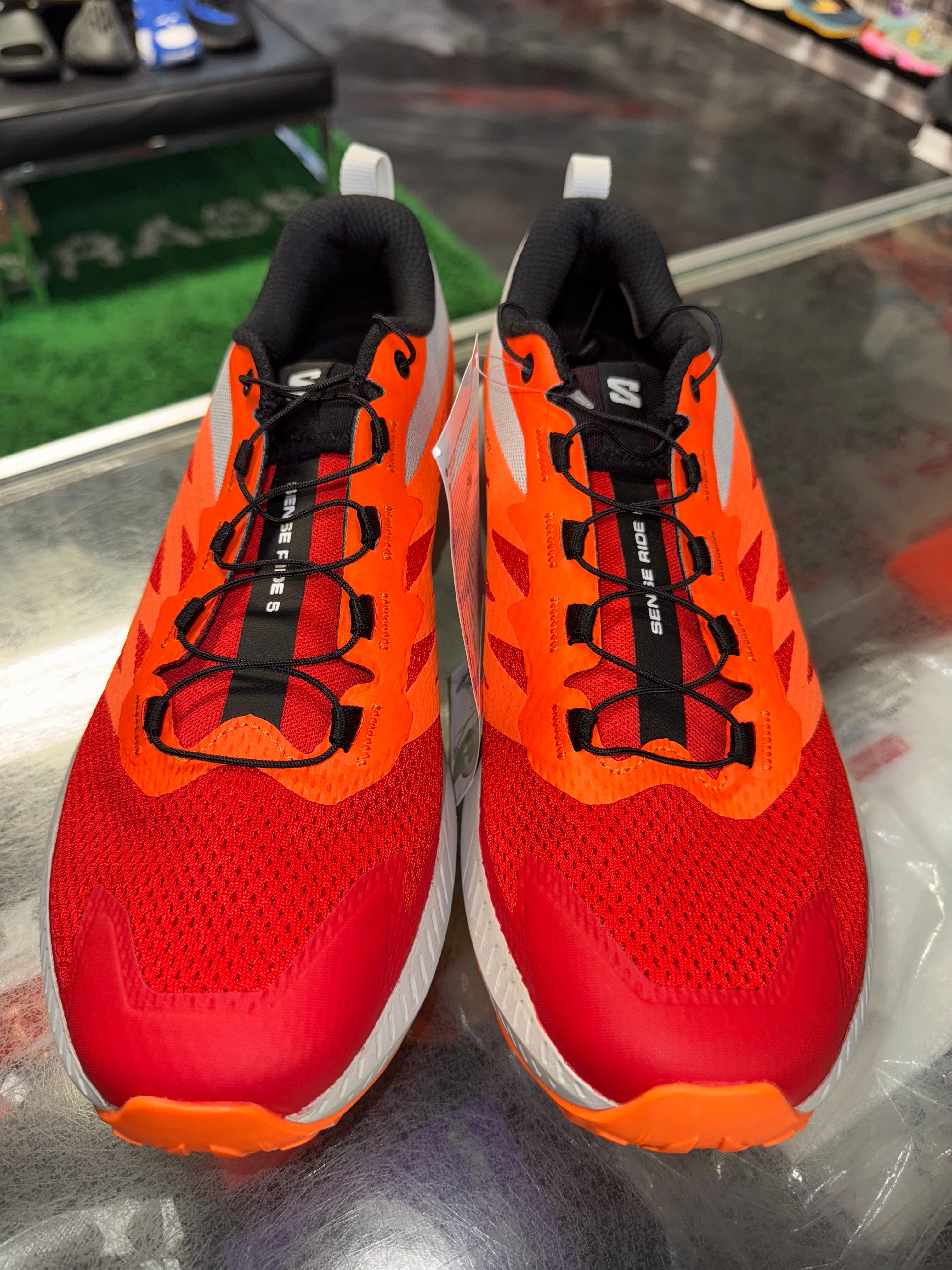 Size 9.5 Salomon Sense Ride 5 "Lunar Rock Fiery Red" Brand New