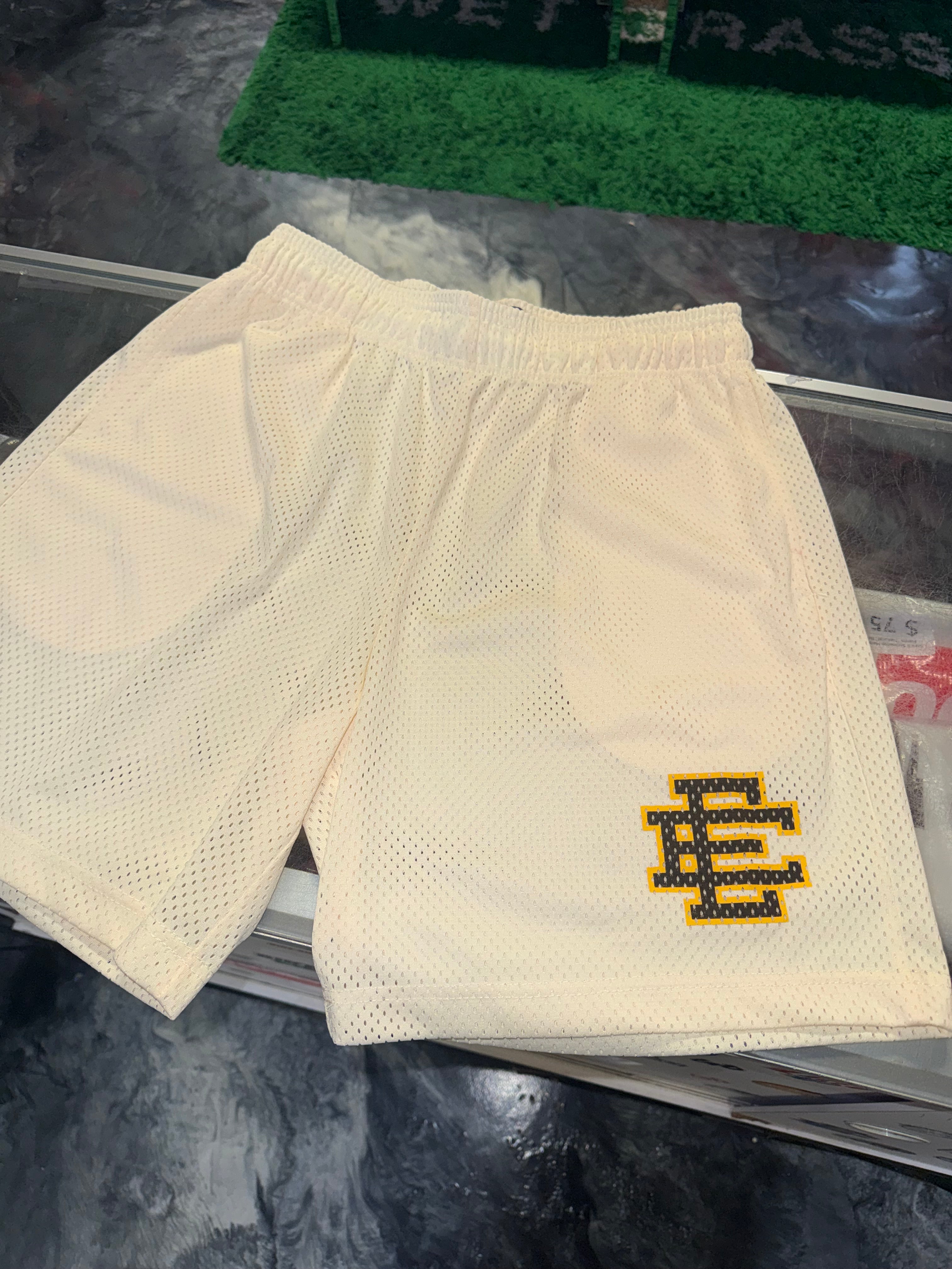 Size XL Eric Emanuel EE Shorts “Cream Black/Yellow”
