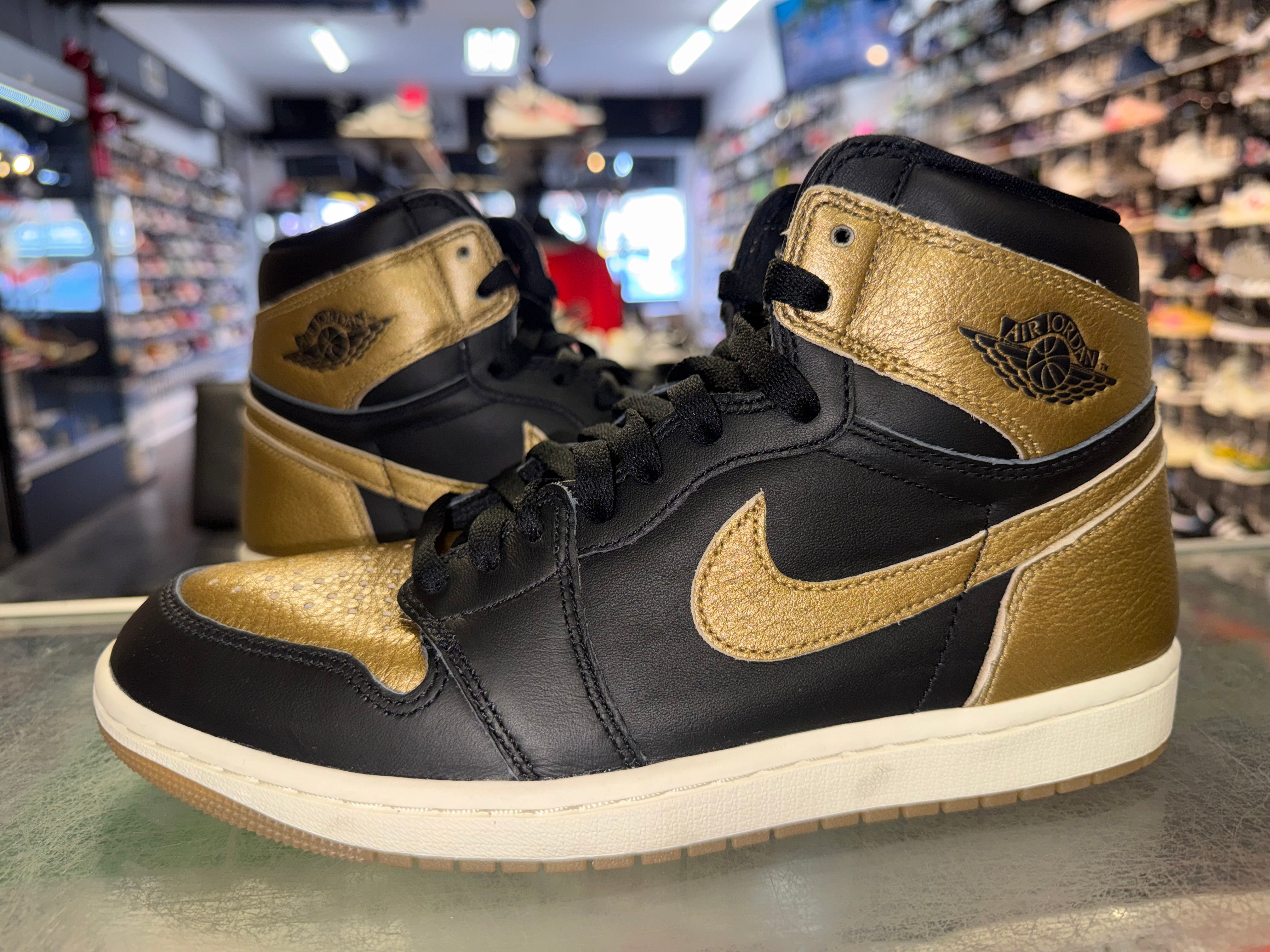 Size 8 Air Jordan 1 "Black Metallic Gold"