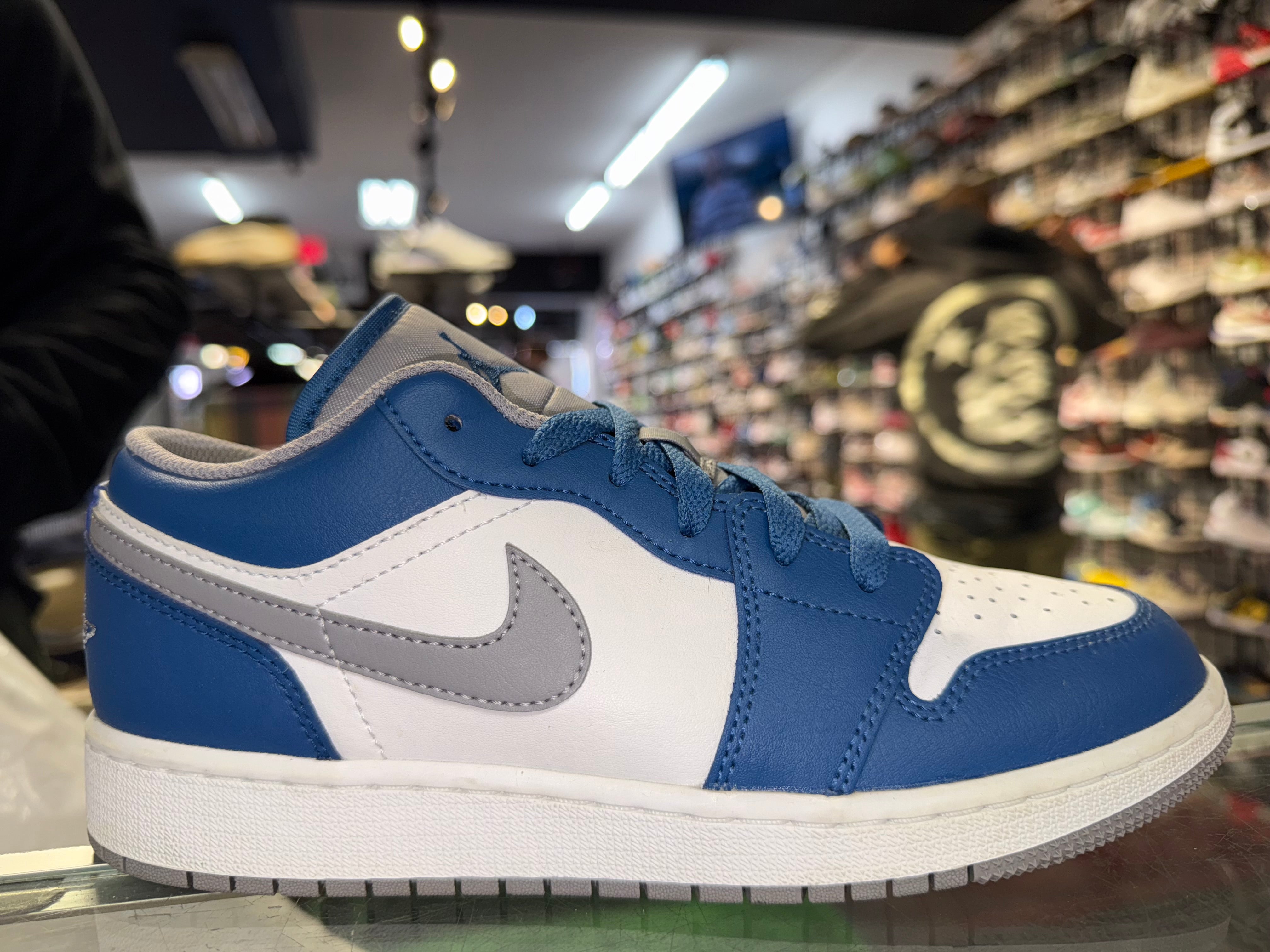 Size 5.5y Air Jordan 1 Low "True Blue"