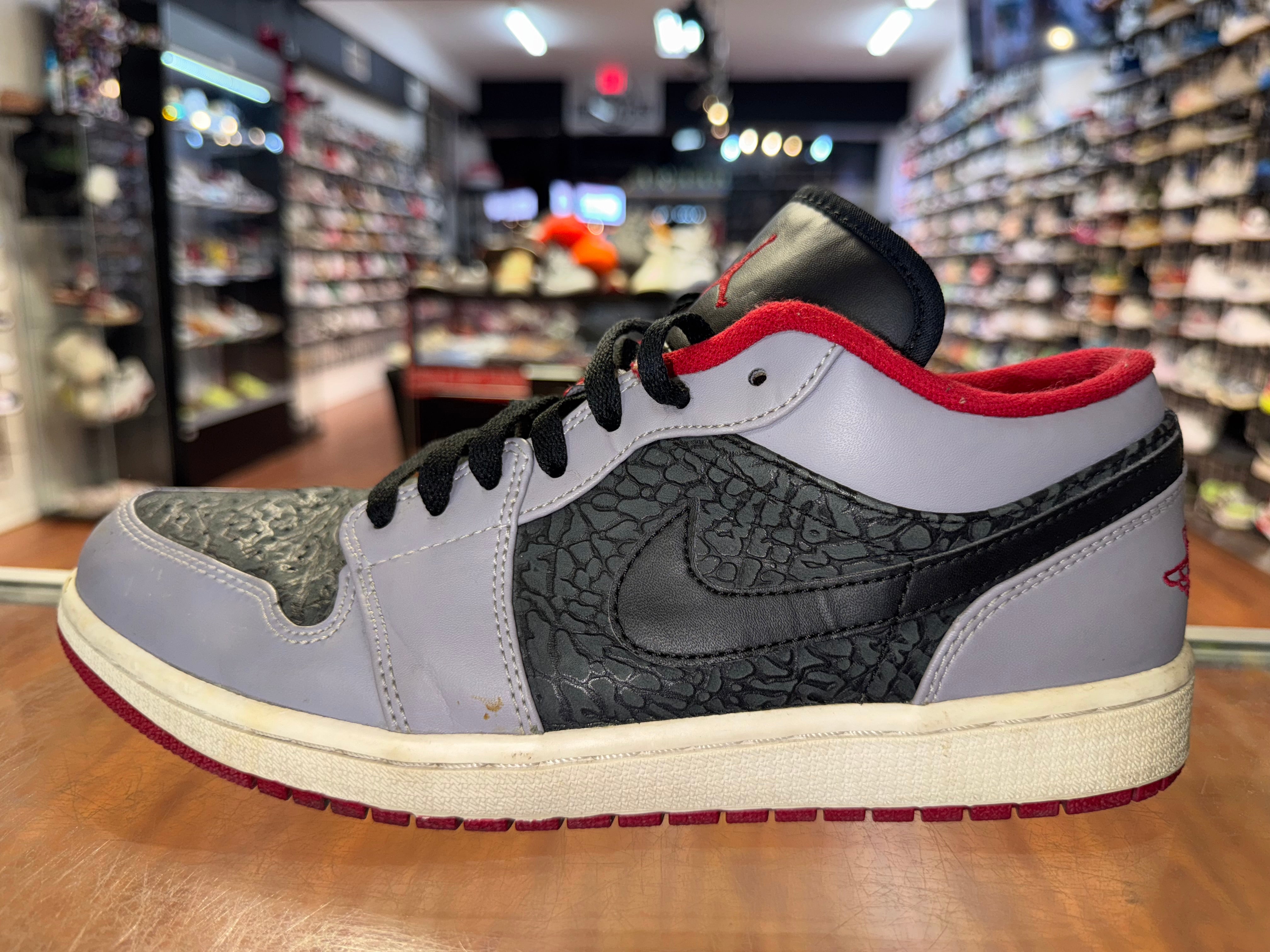 Size 10 Air Jordan 1 Low "Black Gym Red Cement" - NB