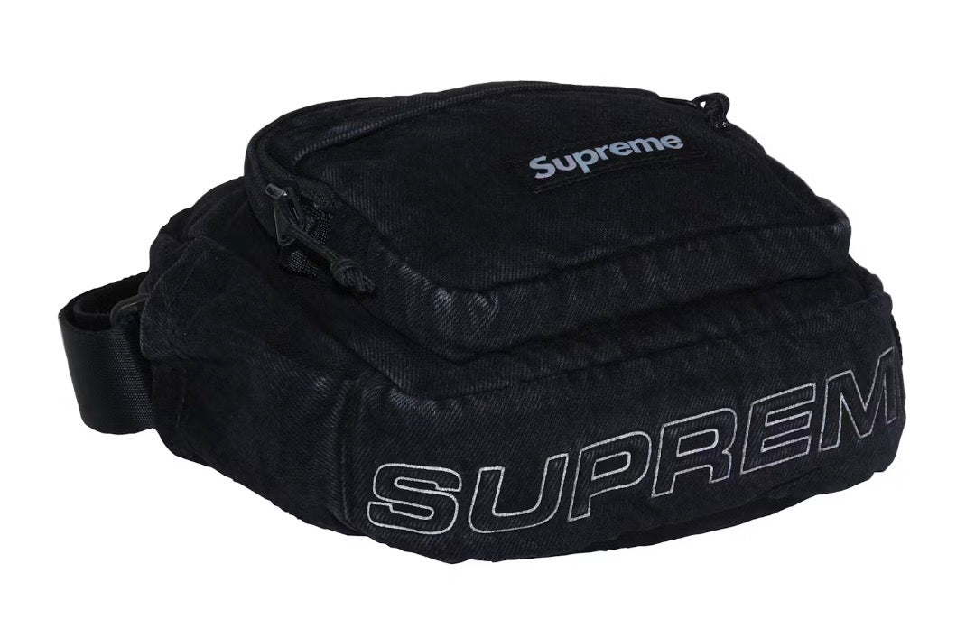 Size OS Supreme Denim Cross Body Bag “Black” Brand New