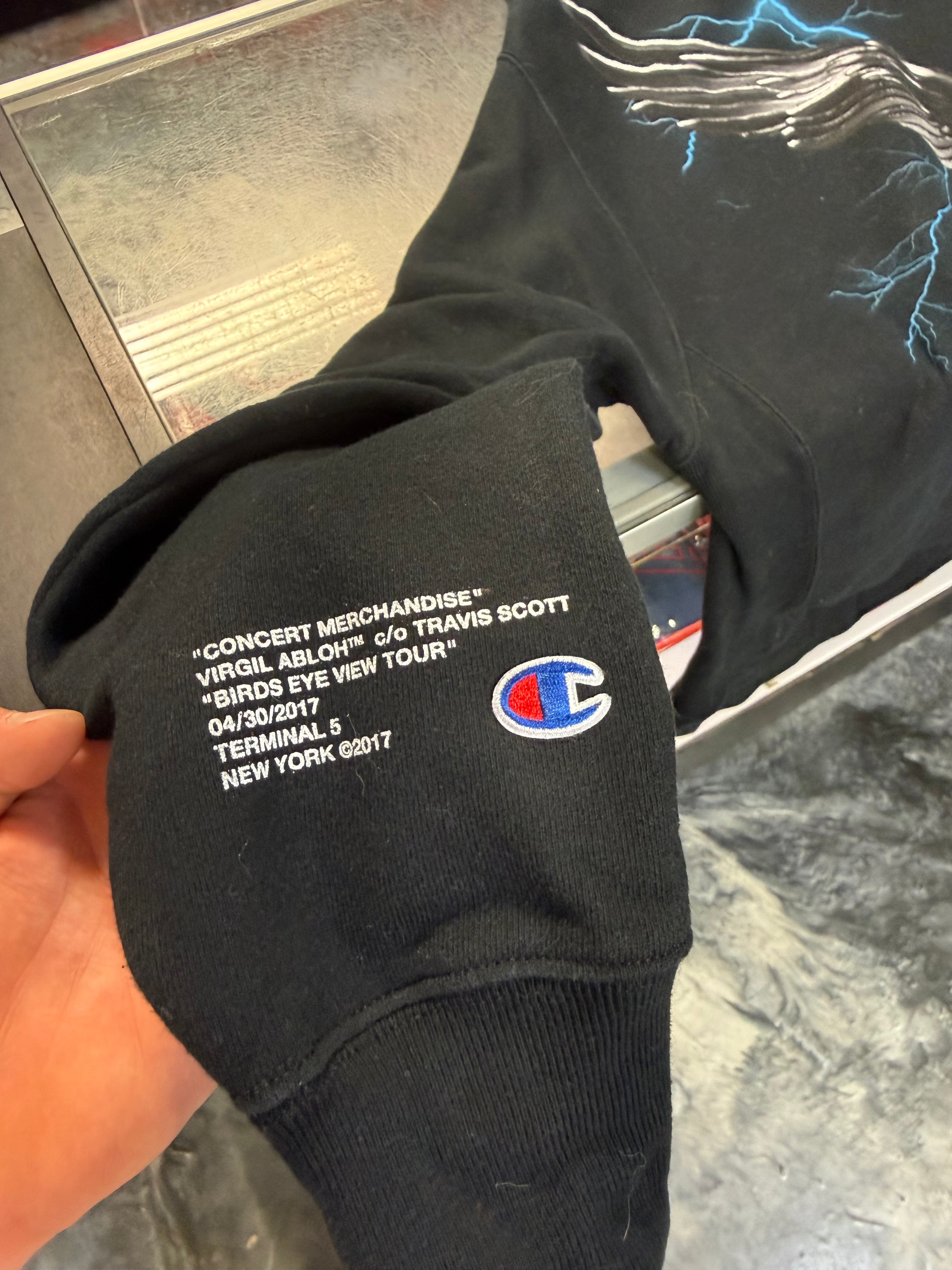 Size XXL Travis Scott x Virgil Abloh Merchandise Hoodie “Black