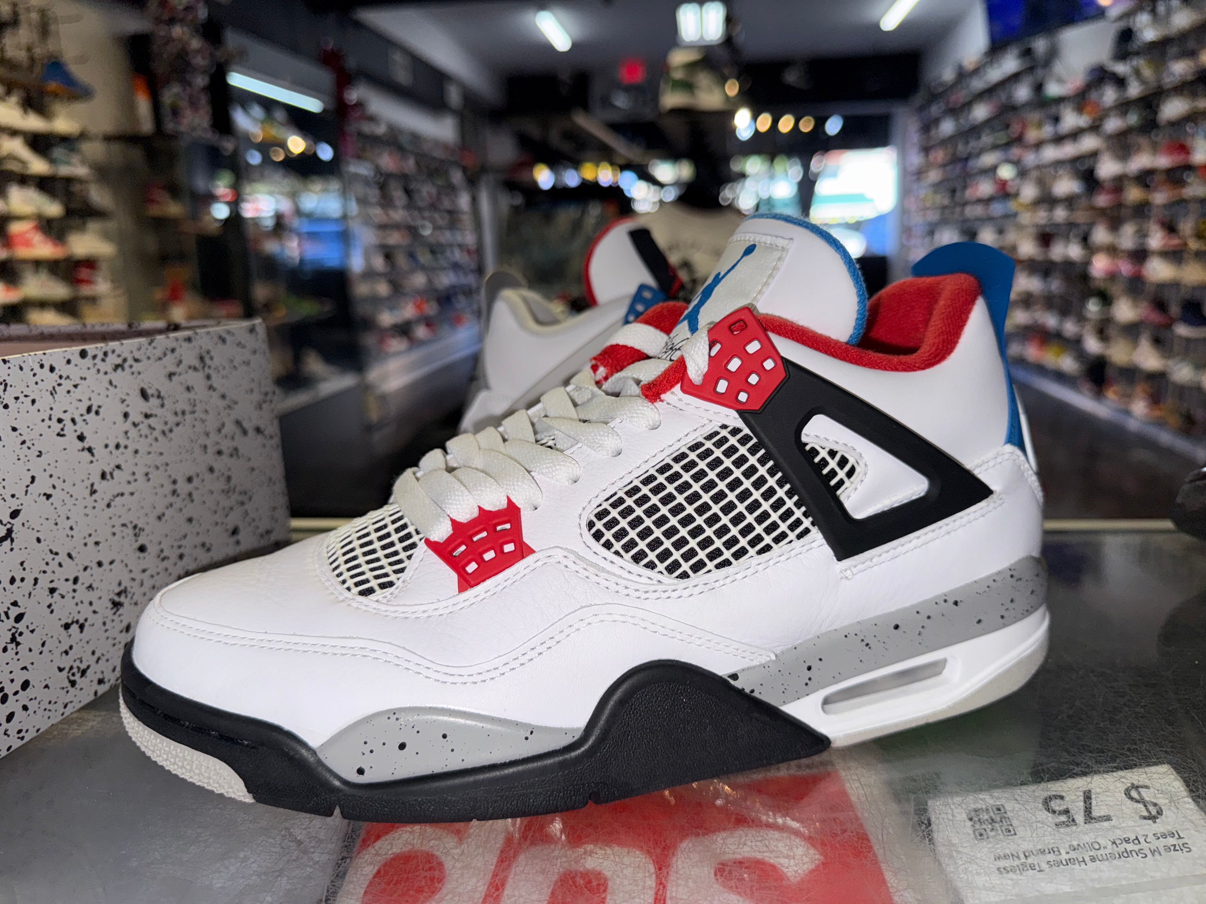Size 9.5 Air Jordan 4 "What The"