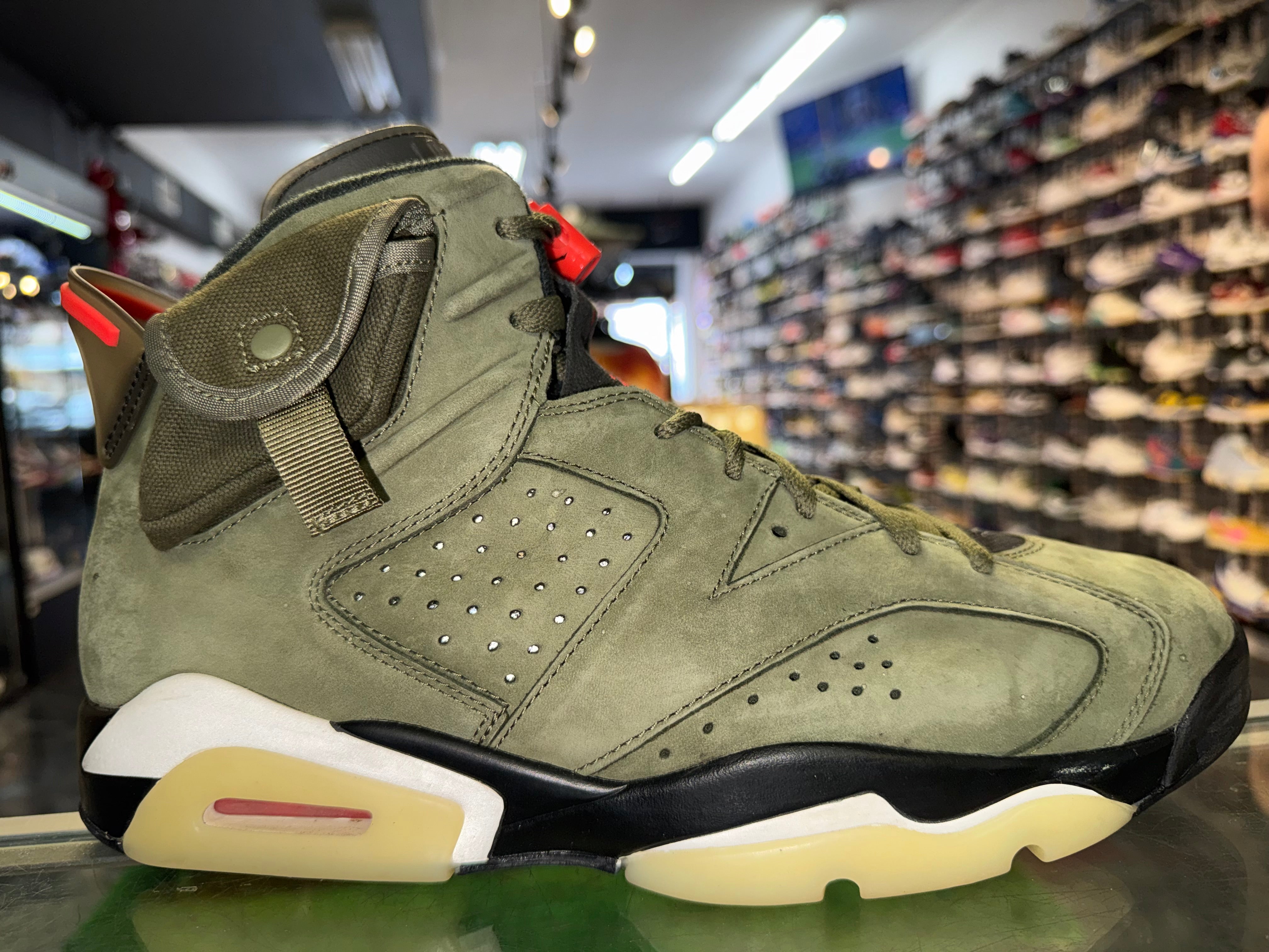 Size 11 Air Jordan 6 Travis Scott "Olive"
