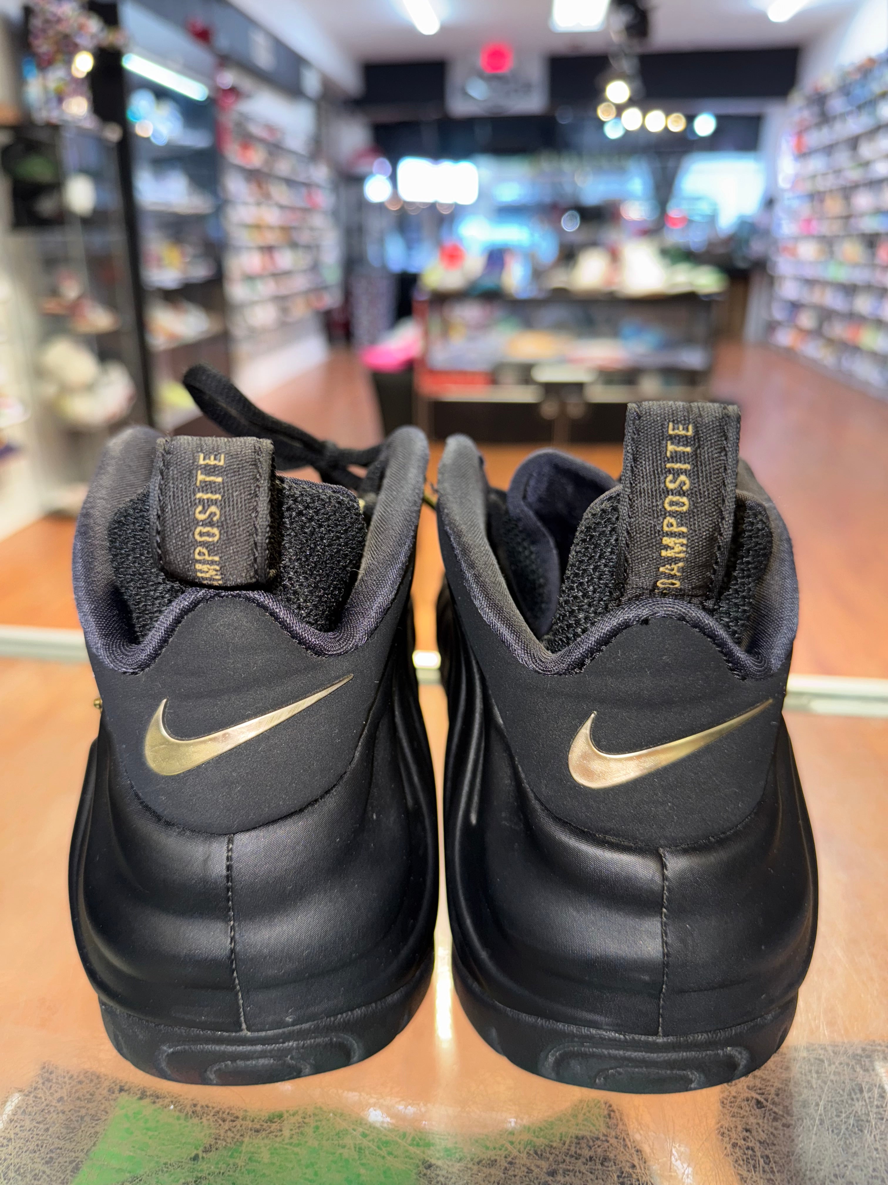 Size 9.5 Foamposite Pro "Black Metallic Gold"