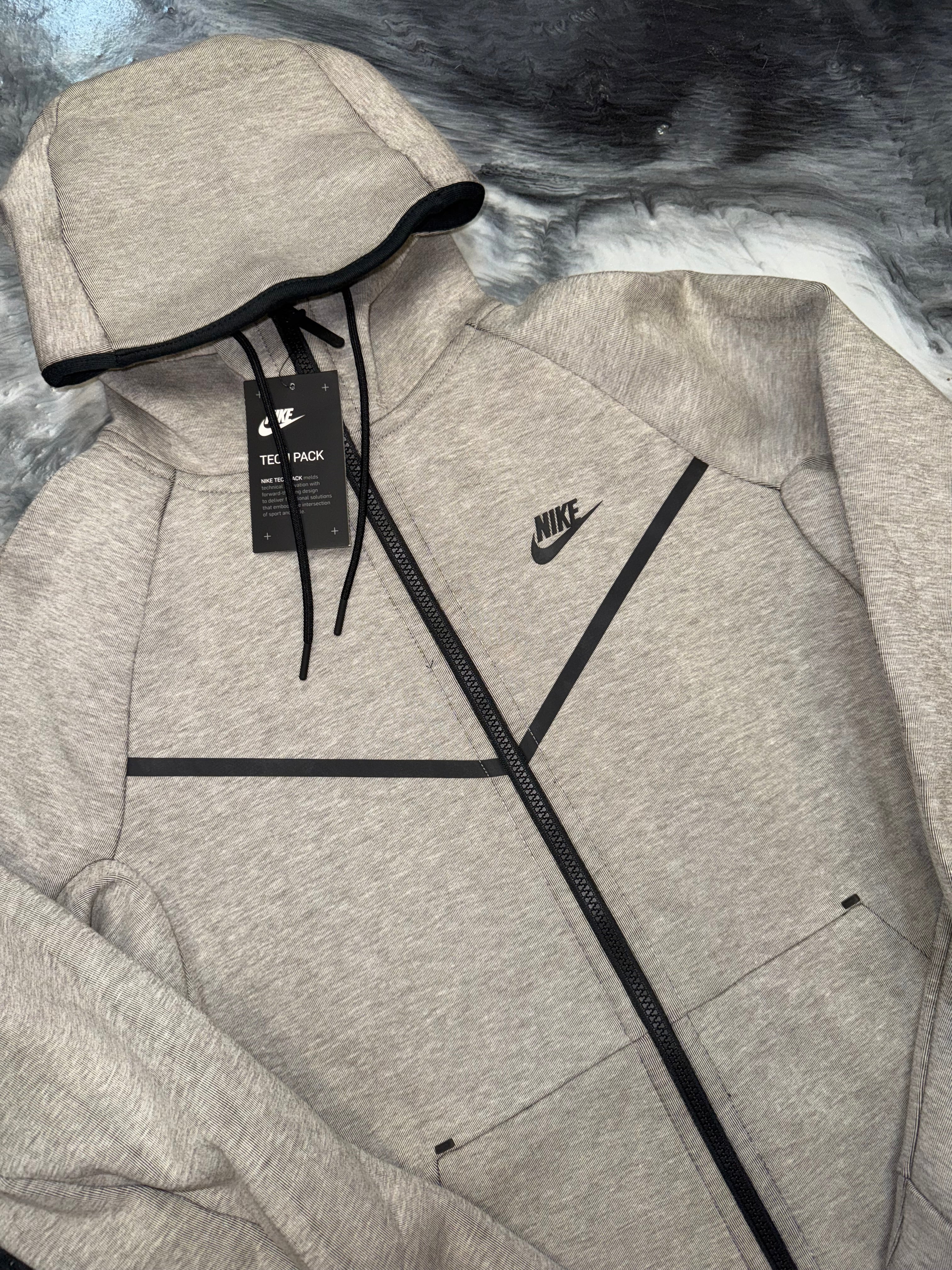 Size M Nike Tech Hoodie “Grey/Black” Brand New