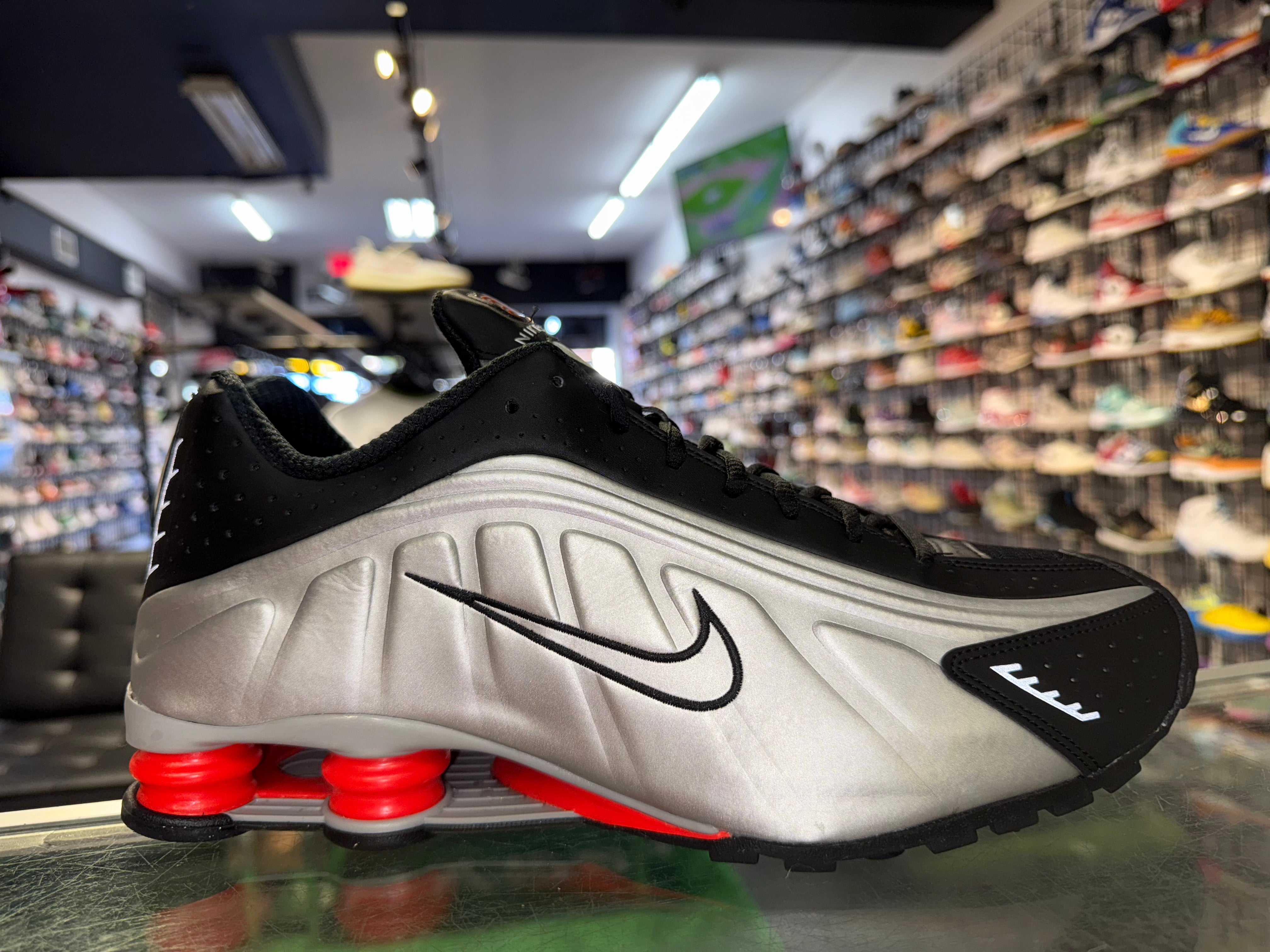 Size 13 Nike Shox R4 "Black Metallic Silver"
