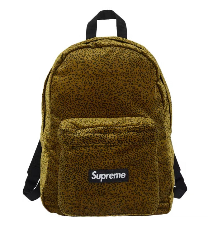 Size OS Supreme Velour Backpack “Leopard” Brand New