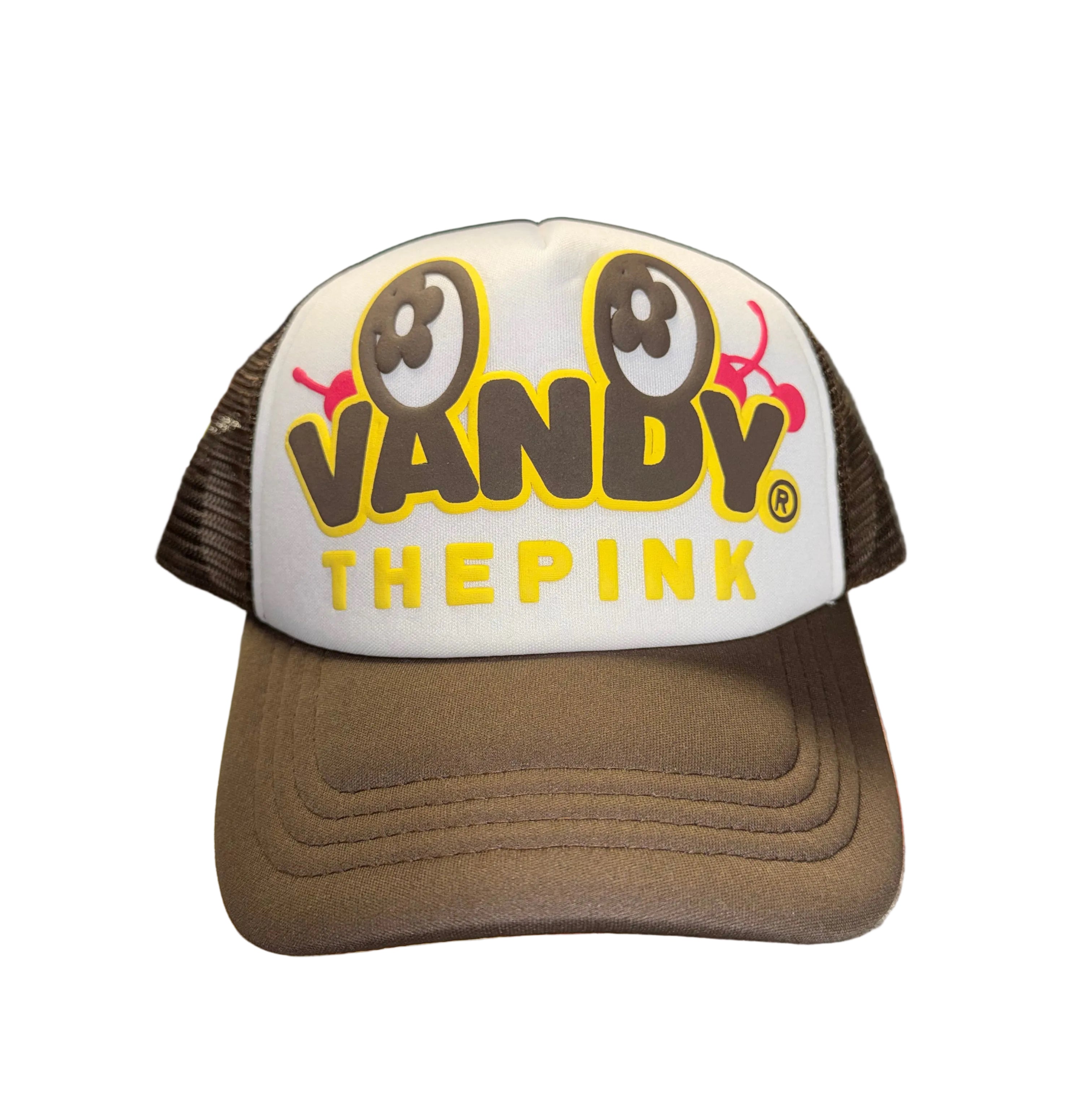 Size OS Vandy The Pink Trucker Hat “Brown” Brand New