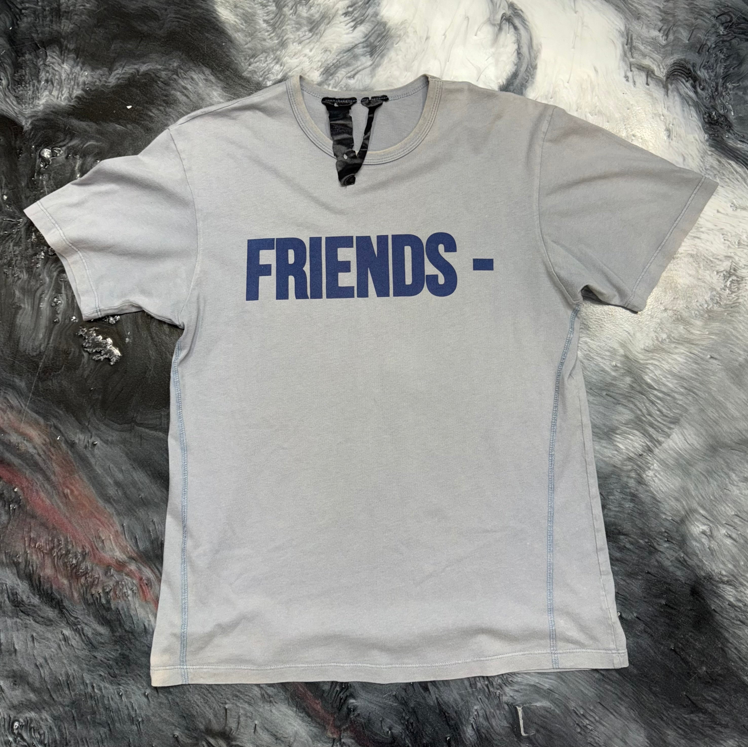 Size L Vlone Friends Tee “Grey/Navy”