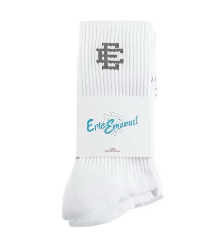 Size OS Eric Emanuel Socks 3 Pack “White” Brand New