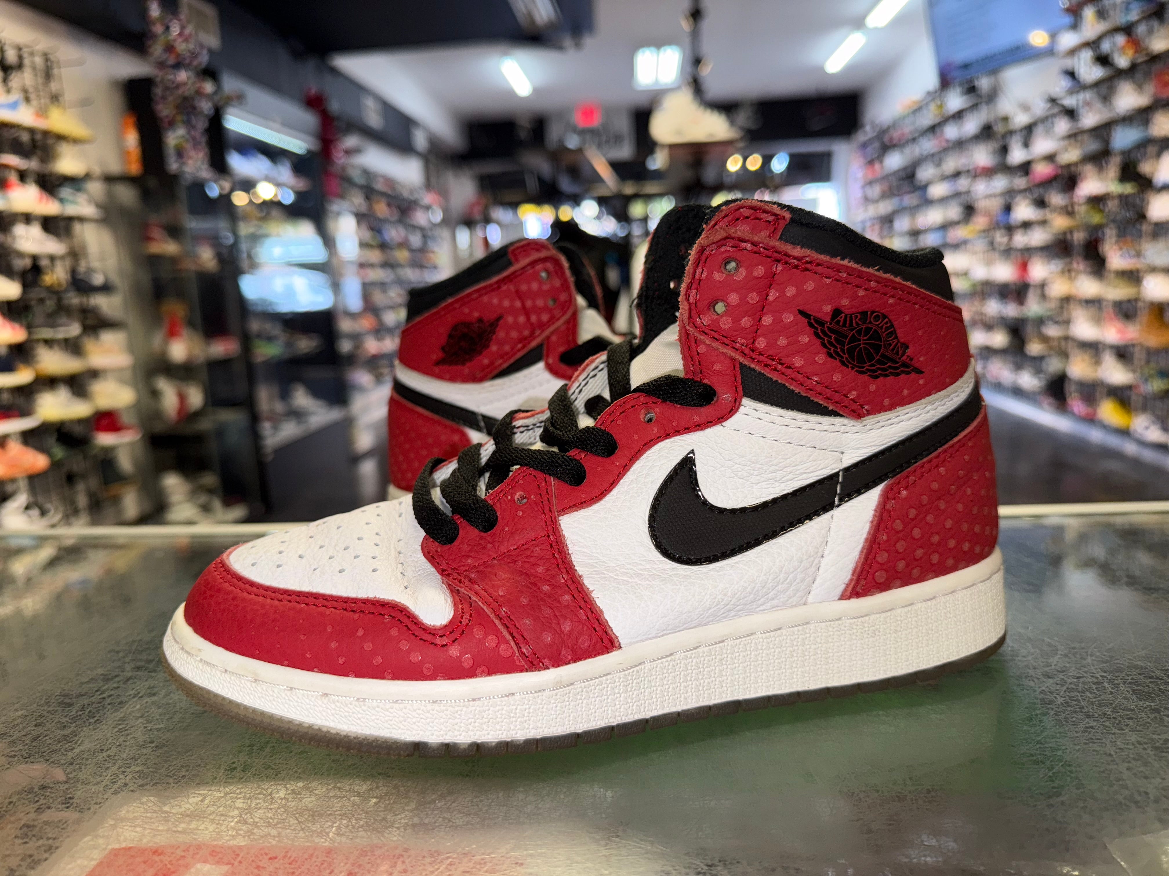 Size 5.5y Air Jordan 1 Spider-Man "Origins Story"