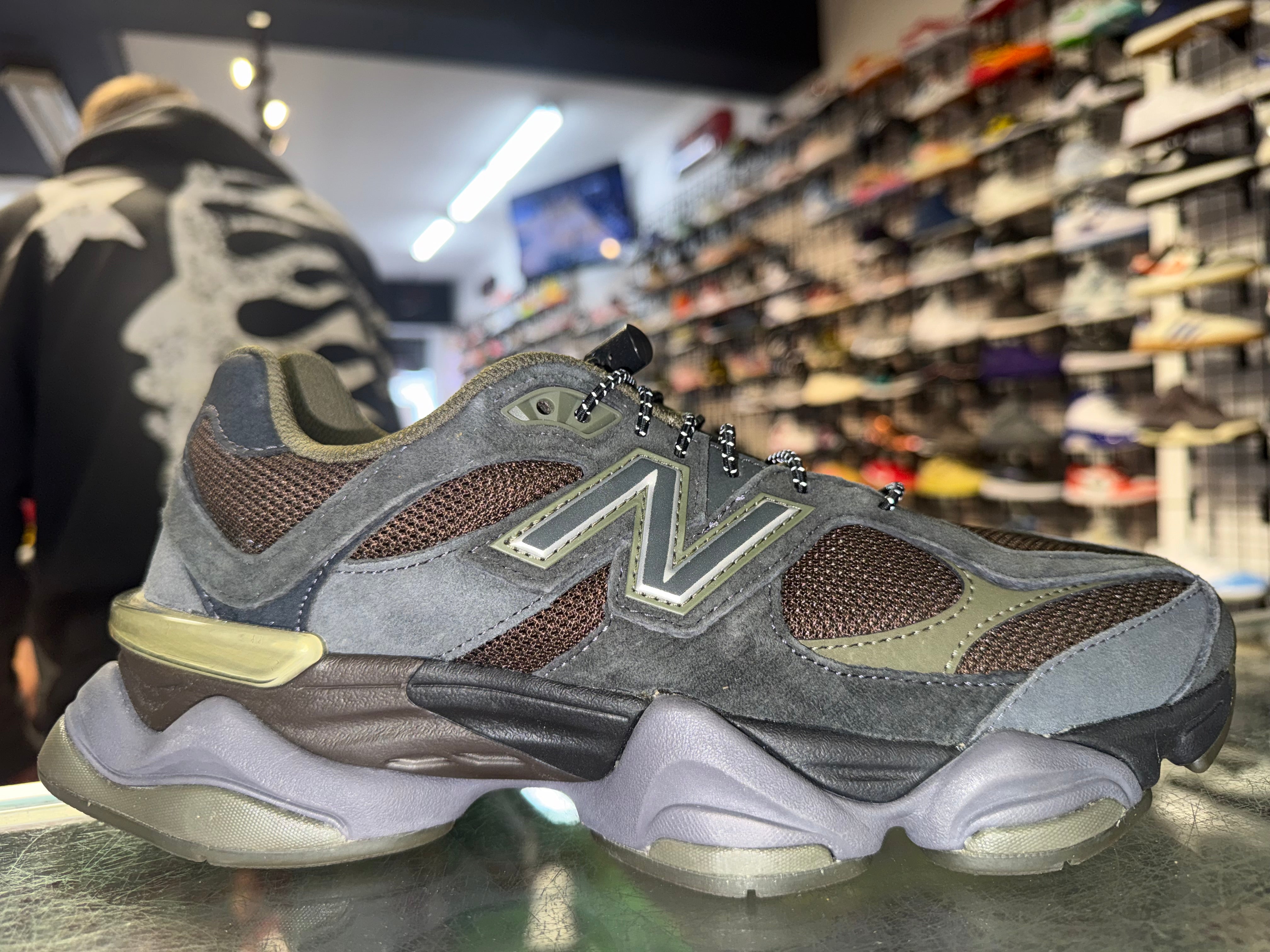 Size 7.5 New Balance 9060 “Dark Moss”