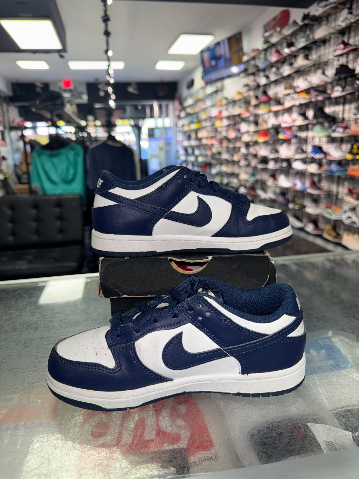 Nike Dunk Low Midnight Navy PS sneaker, pre-owned, size 1Y – view 2