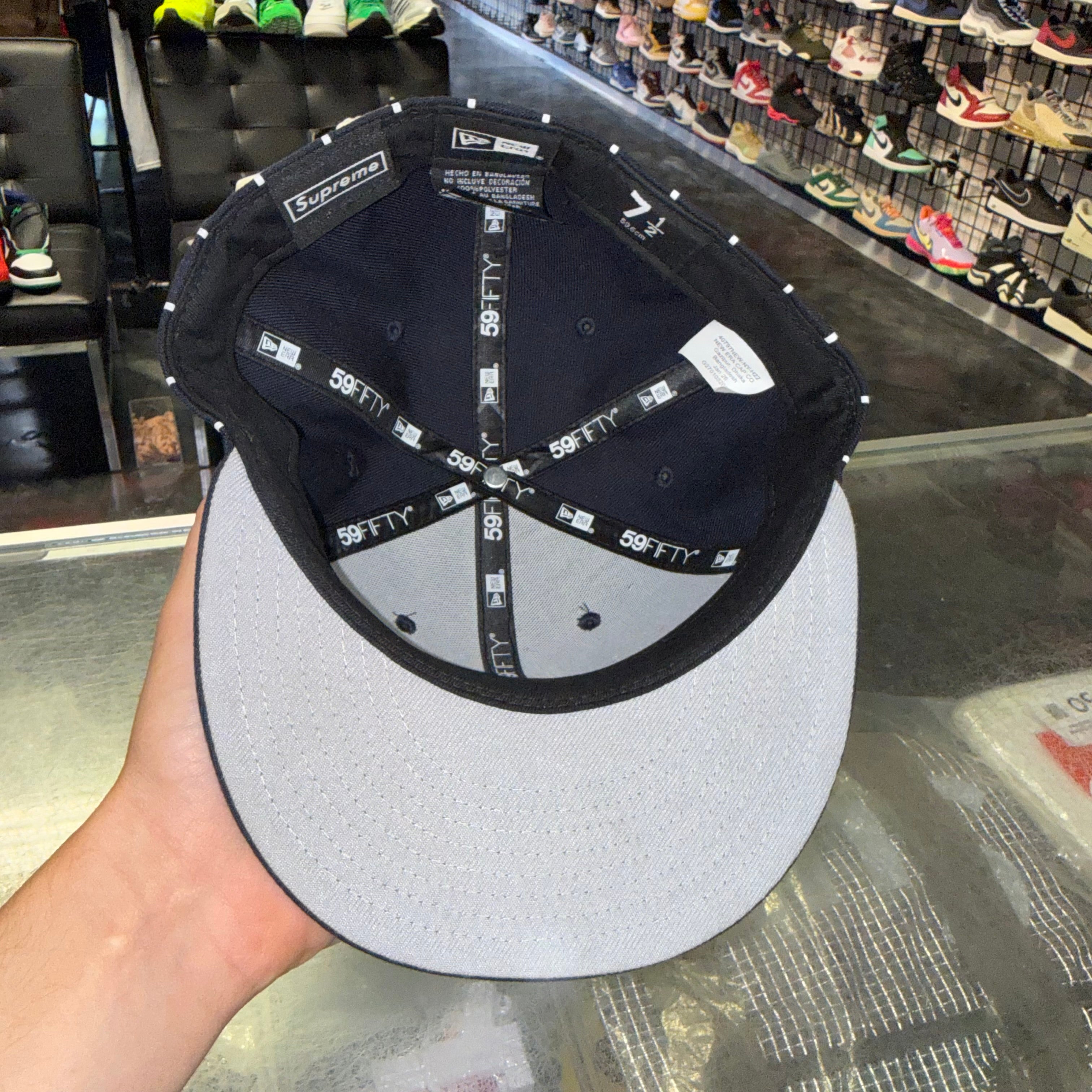 Size 7 1/2 Supreme New Era Fitted Hat “Striped” Brand New – Direct
