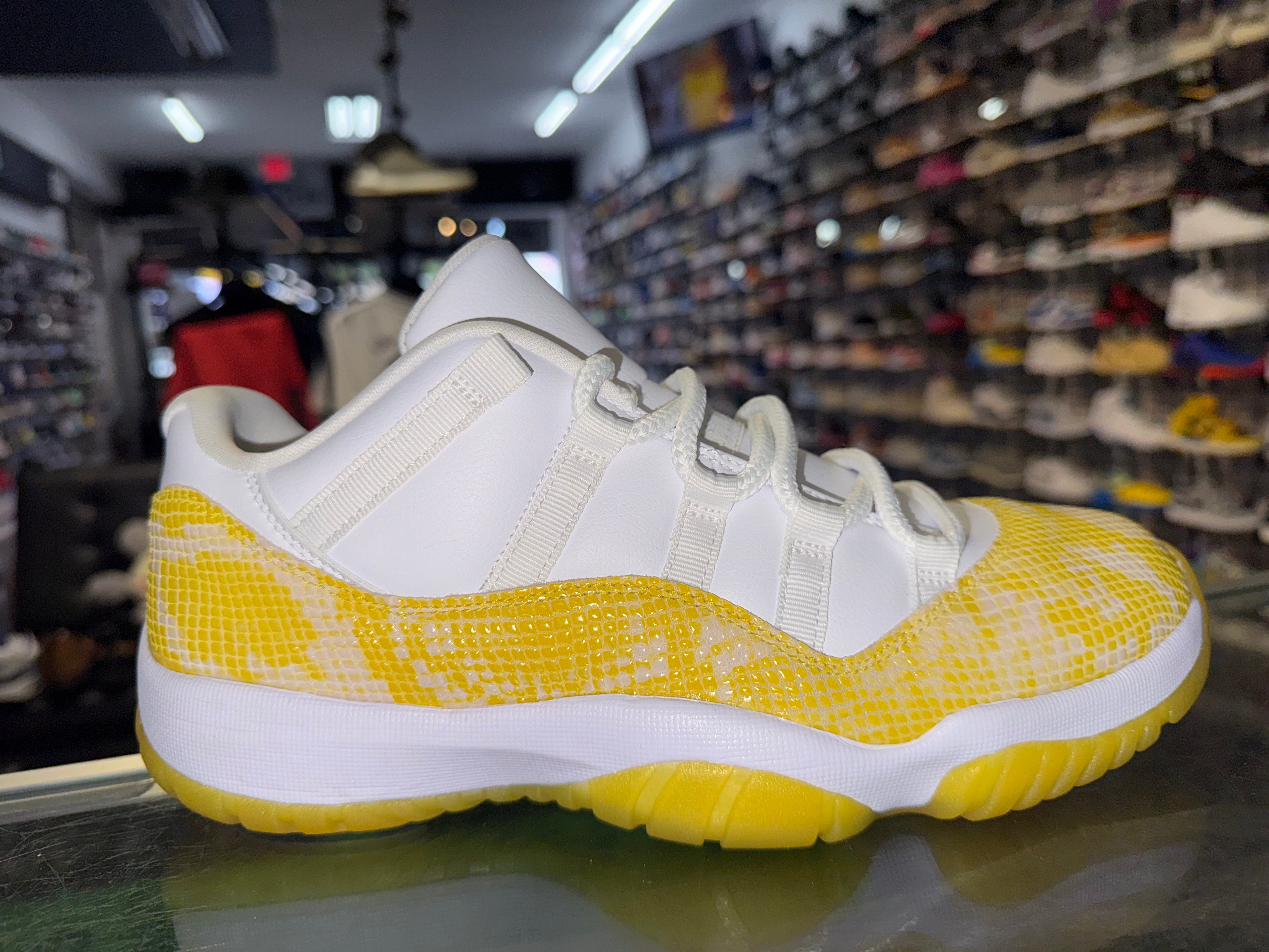 Size 8.5 (10W) Air Jordan 11 Low “Yellow Snakeskin”