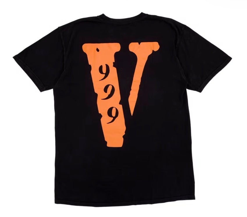 Size XXL Vlone x Juice Wrld 999 Tee “Black/Orange” Brand New