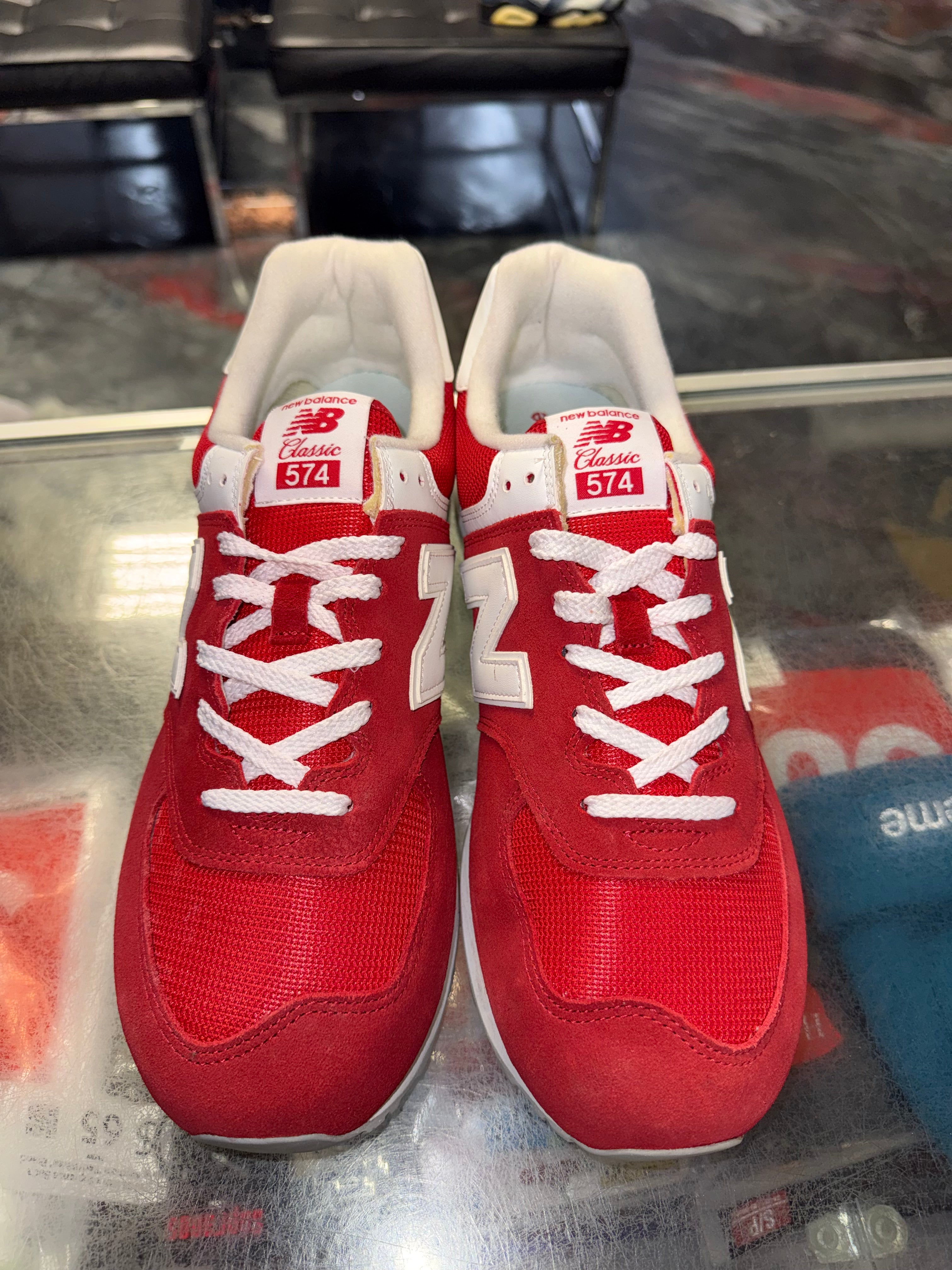 Size 12 New Balance 574 “White/Red” Brand New