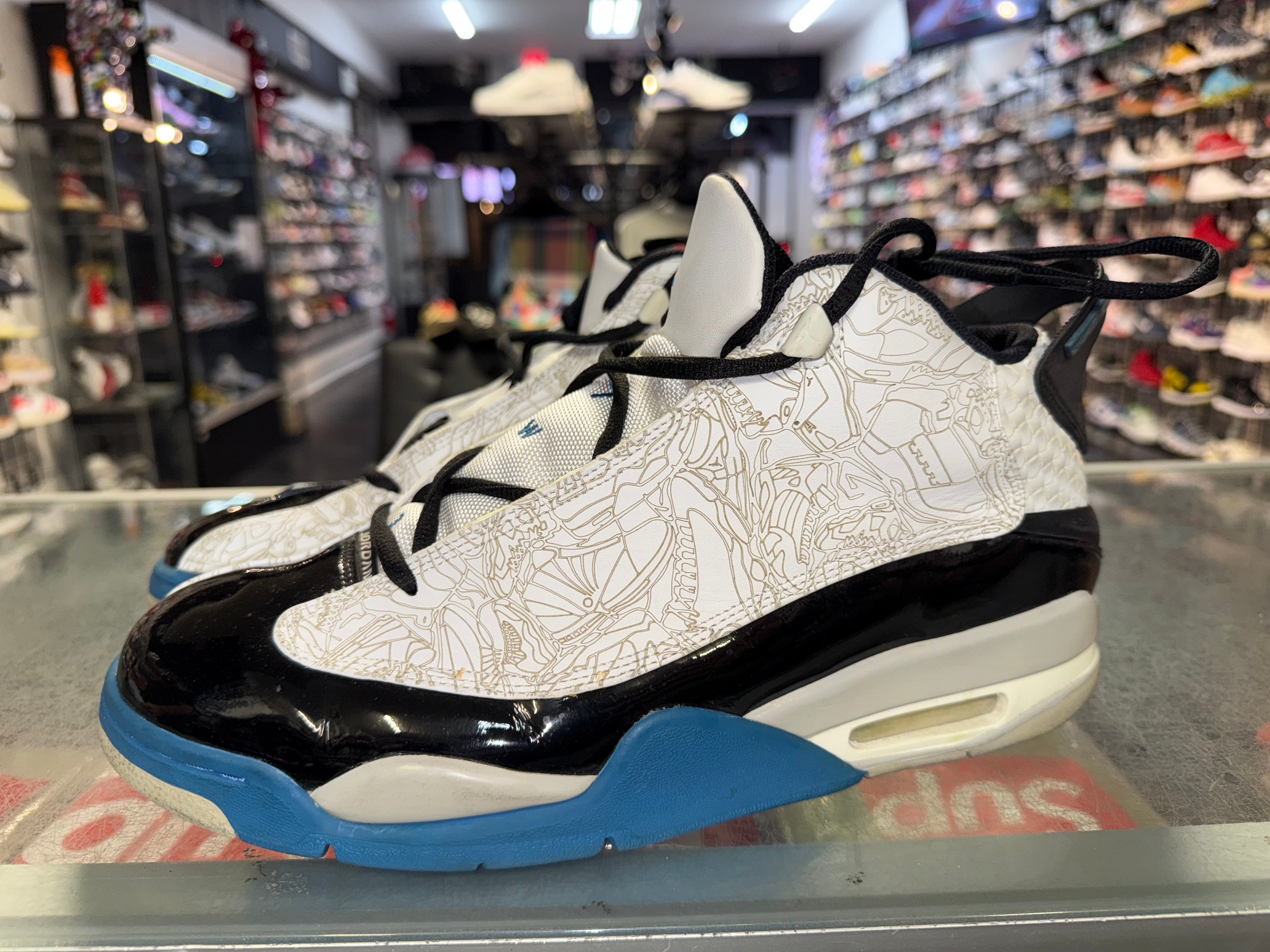 Size 12 Jordan Dub Zero "White Blue Black" - NB