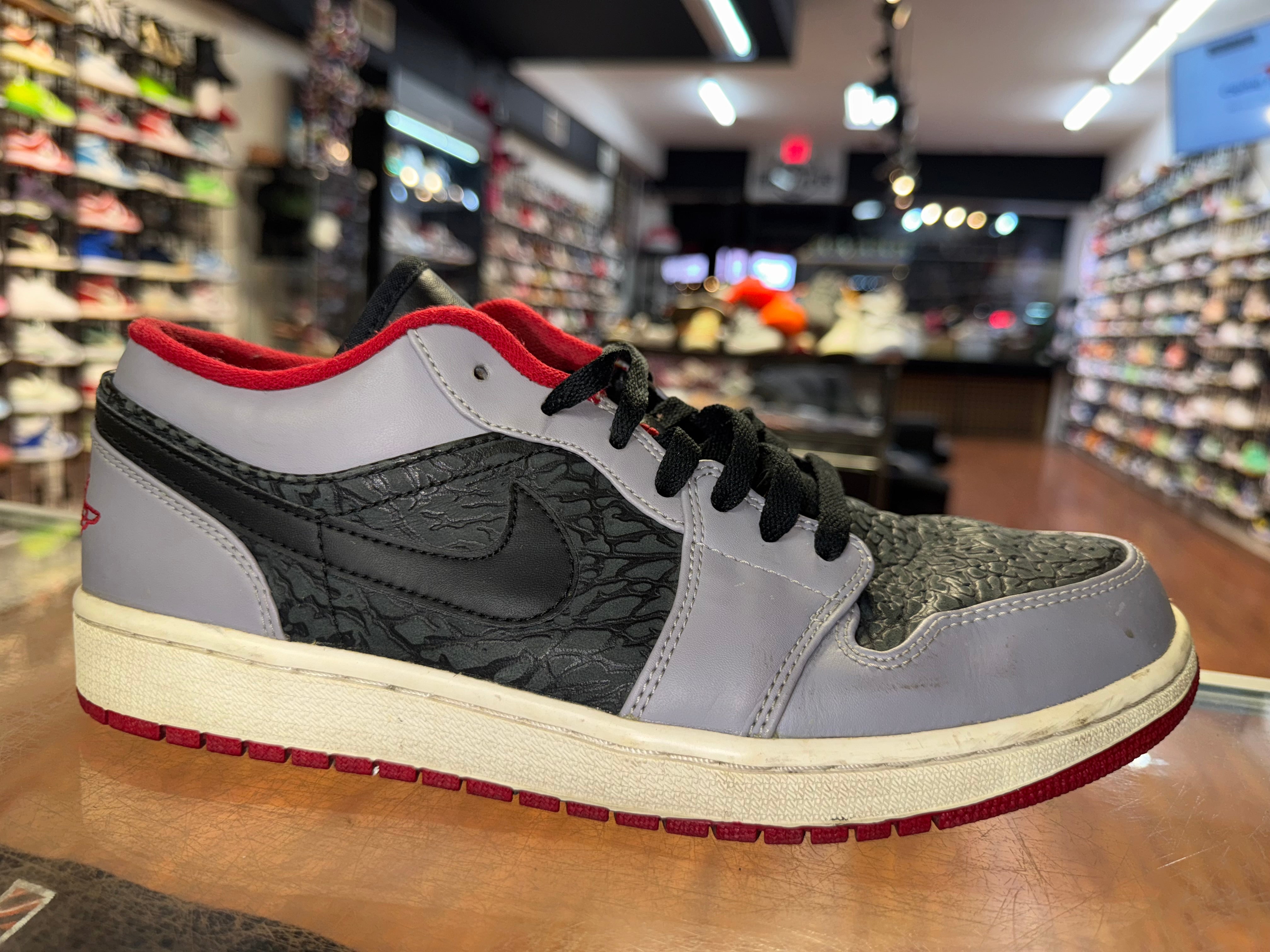Size 10 Air Jordan 1 Low "Black Gym Red Cement" - NB