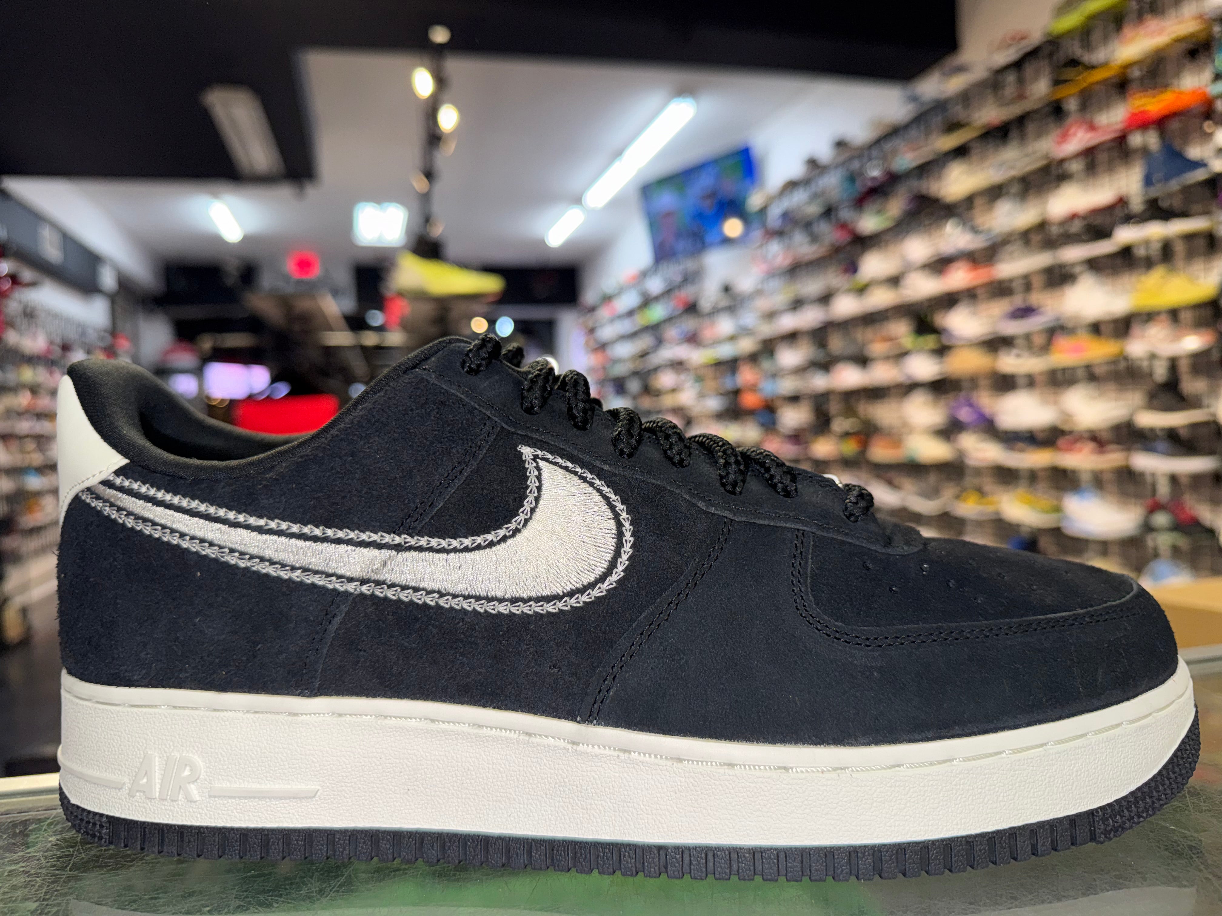 Size 13 Air Force 1 "Black Sail Embroidered Swoosh" Brand New