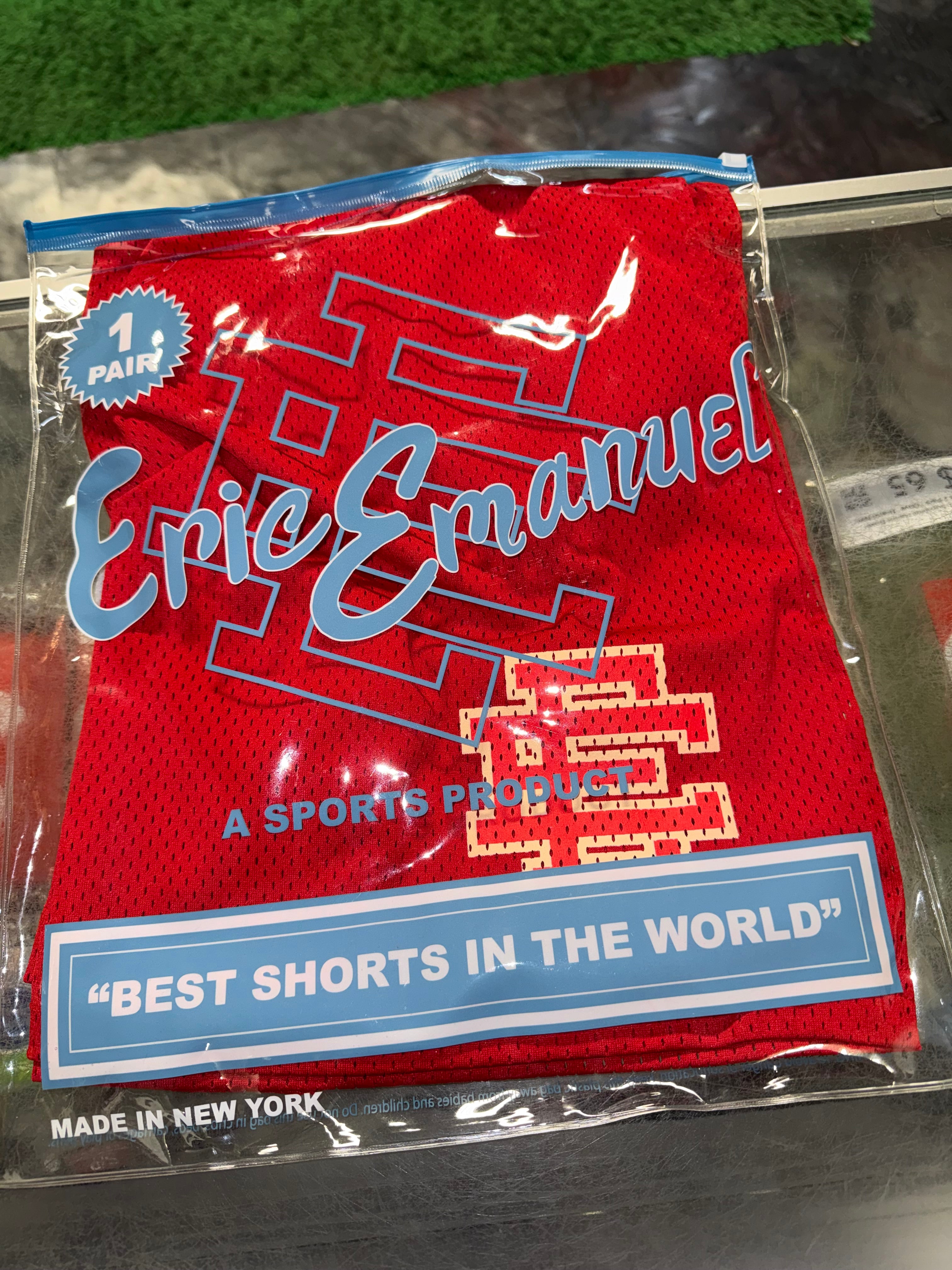 Size XL Eric Emanuel EE Basic Shorts “Berry Red” Brand New