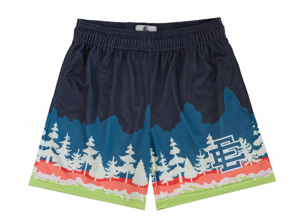 Size S Eric Emanuel EE Shorts “Teal Trees” Brand New