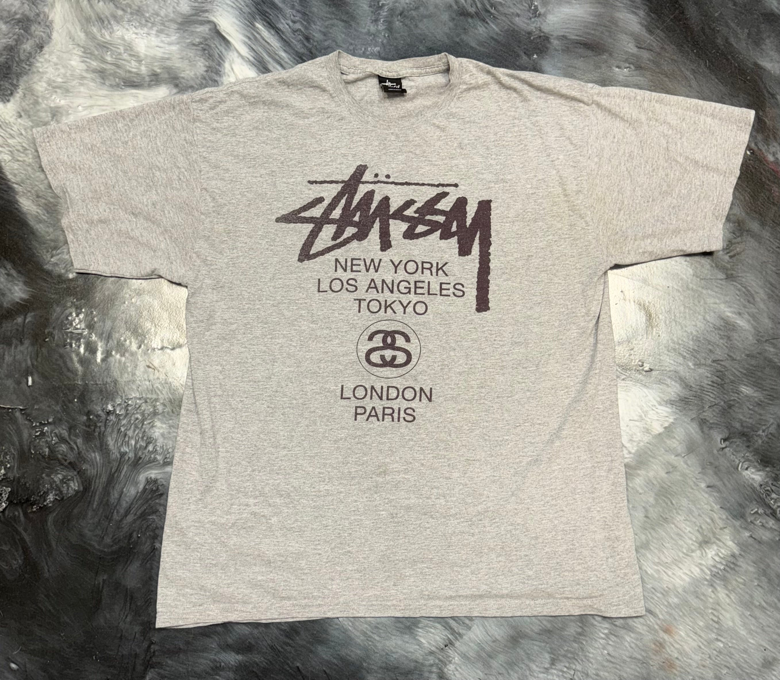 Size XL Stussy International Logo Tee “Grey”