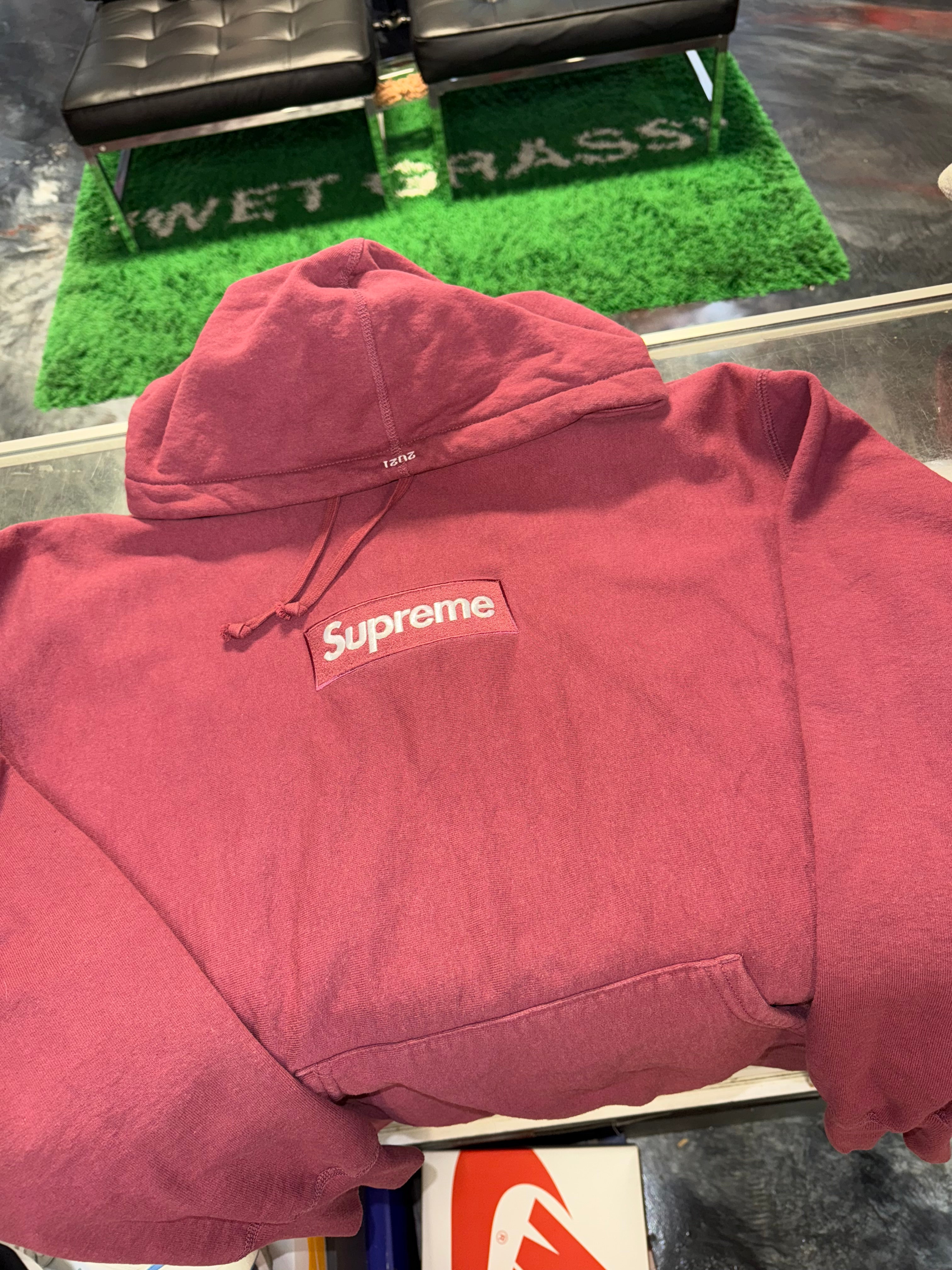 Size L Supreme Box Logo Hoodie 2021 “Plum”