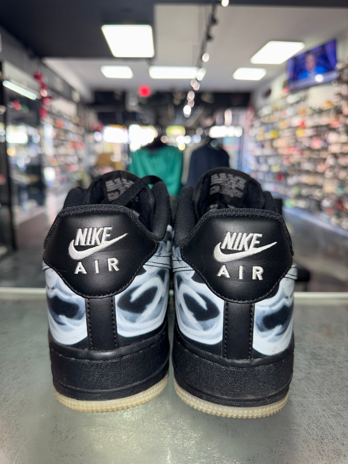 Nike Air Force 1 Black Skeleton Halloween sneaker, pre-owned, size 10.5 – view 6