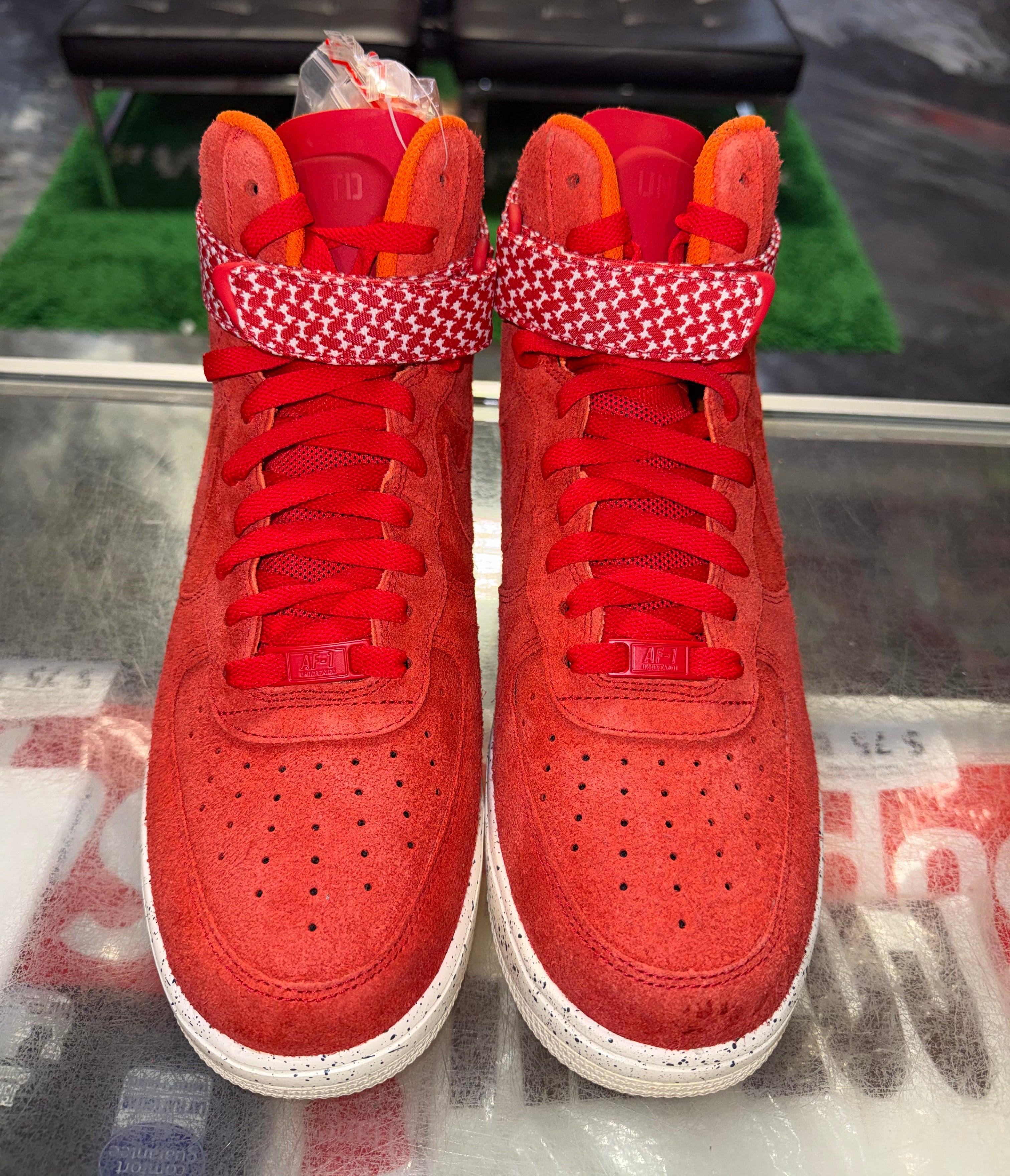 Size 9.5 Air Force 1 High Undefeated “Red” Brand New