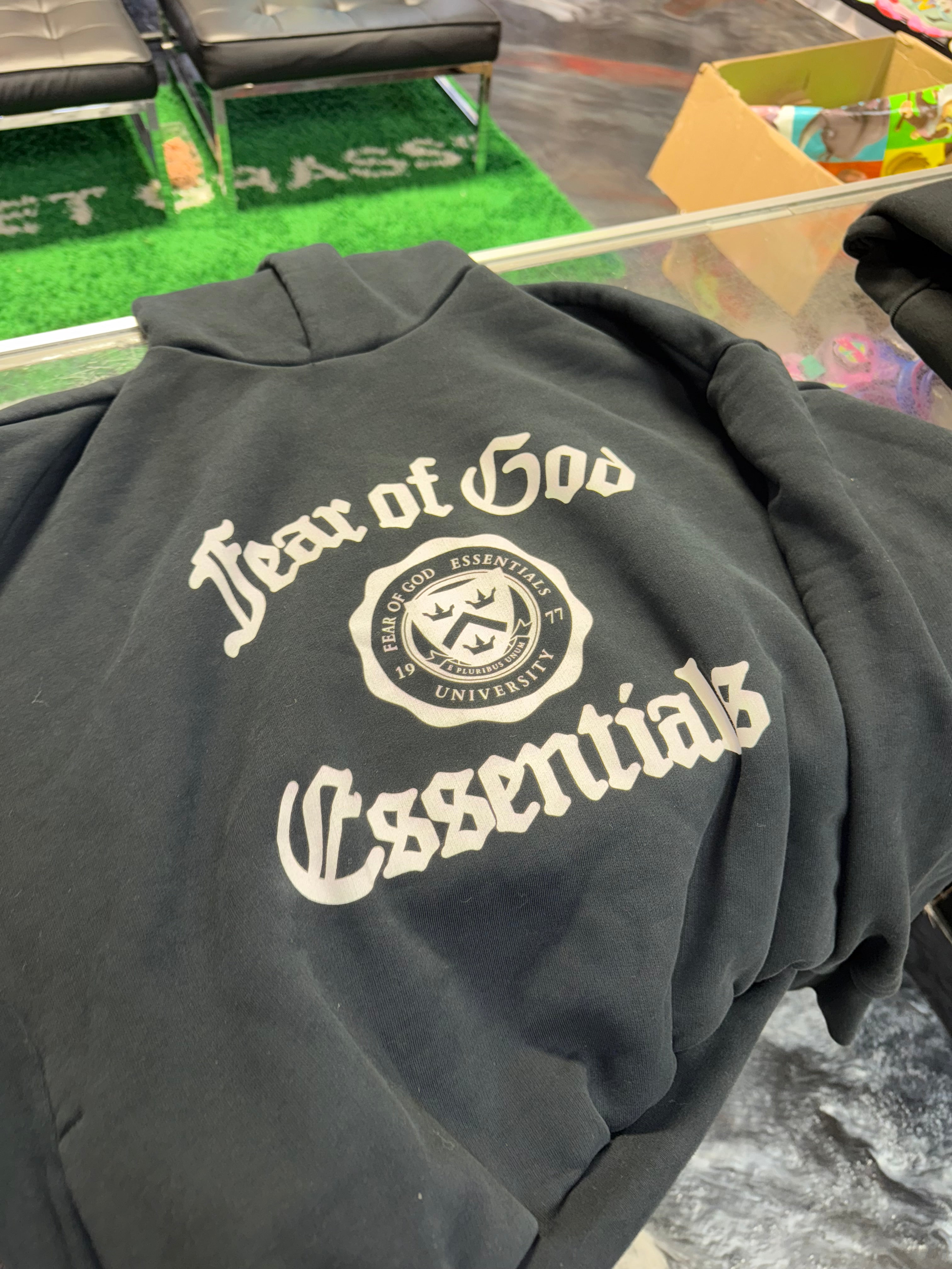 Size M Essentials FOG University Hoodie “Black”