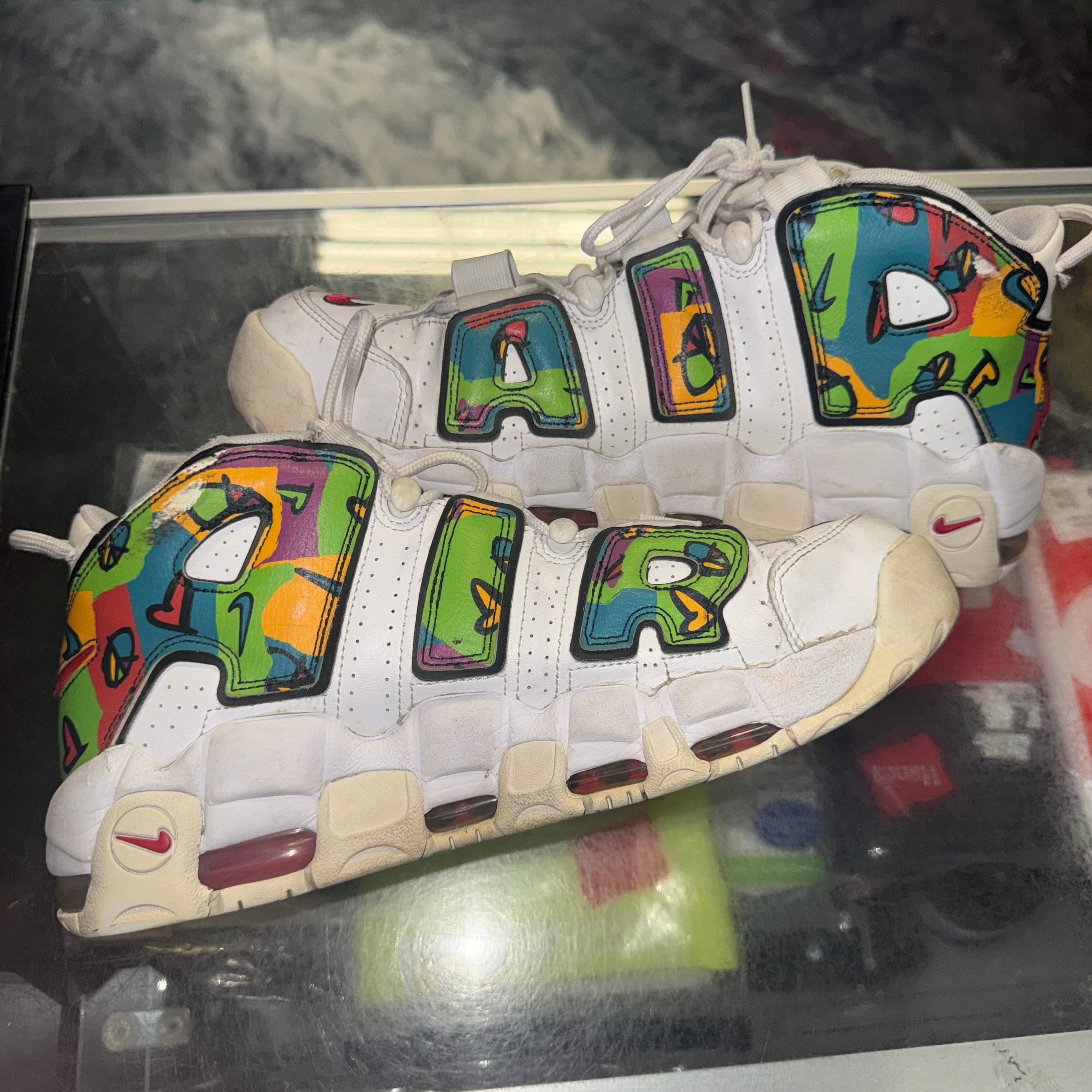 Size 11.5 Air More Uptempo "Peace Love Basketball" - NB