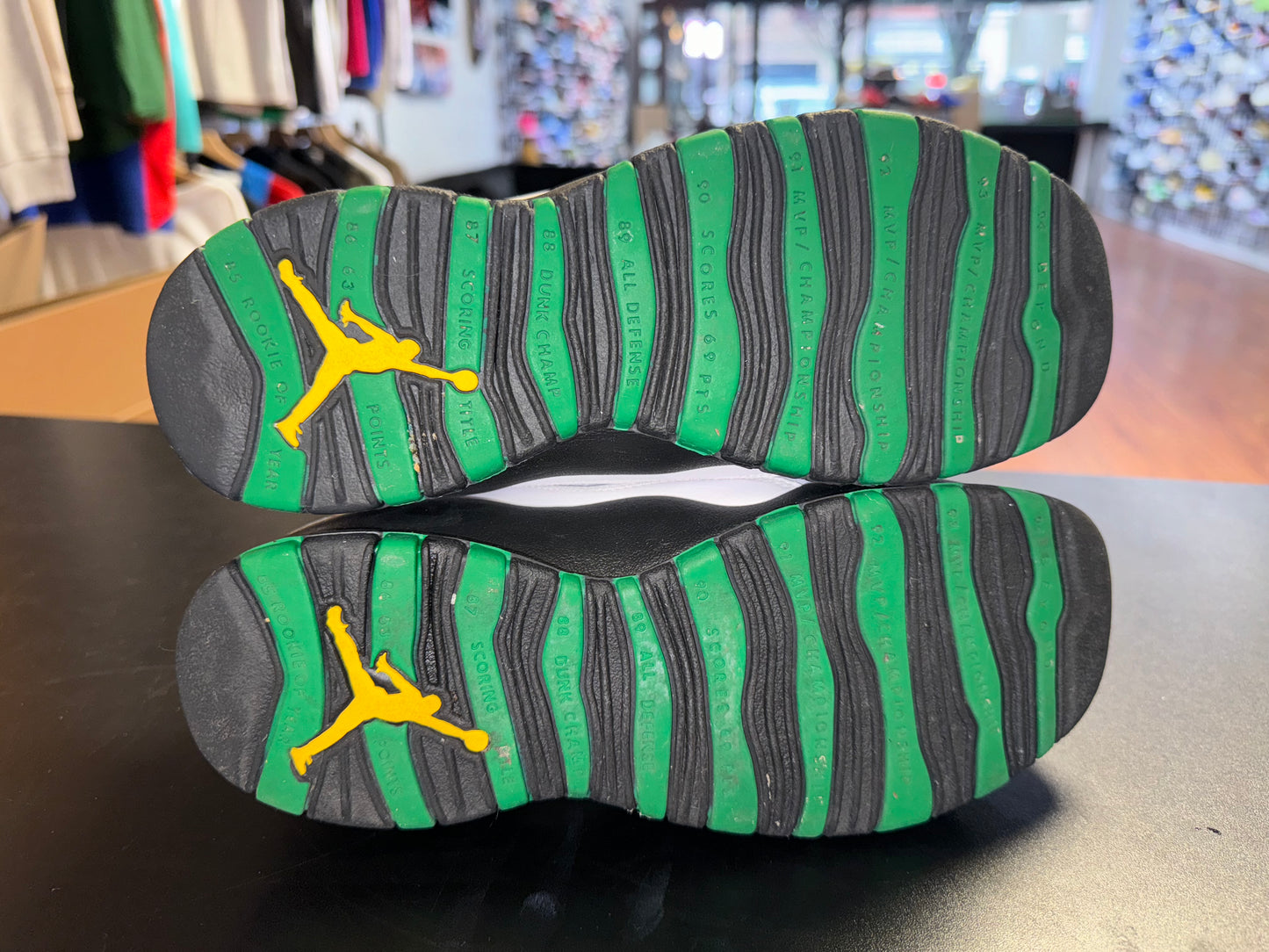 Size 7y Air Jordan 10 “Celtics" (MAMO)