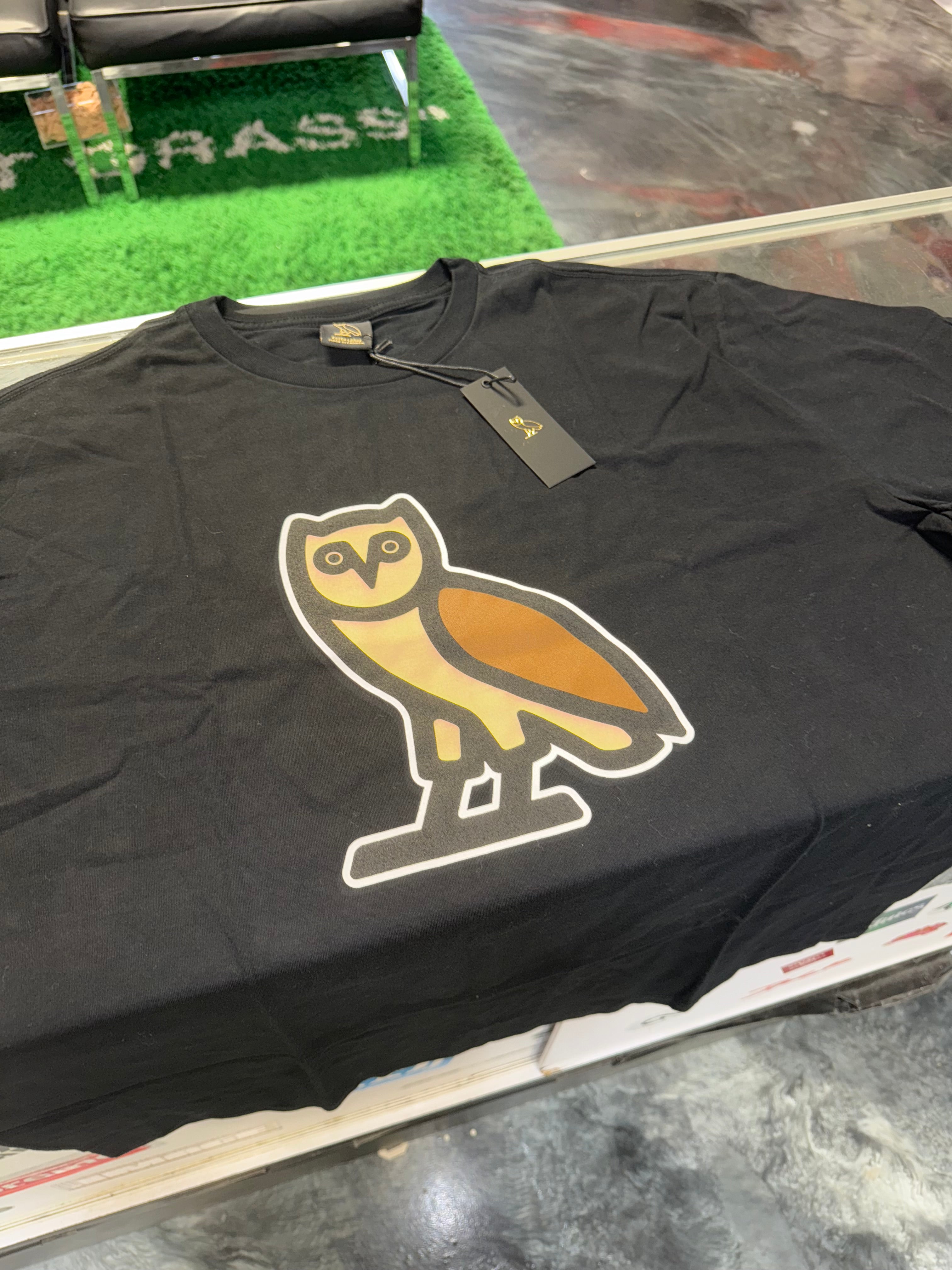 Size XL OVO Bubble Owl Tee “Black/Brown” Brand New