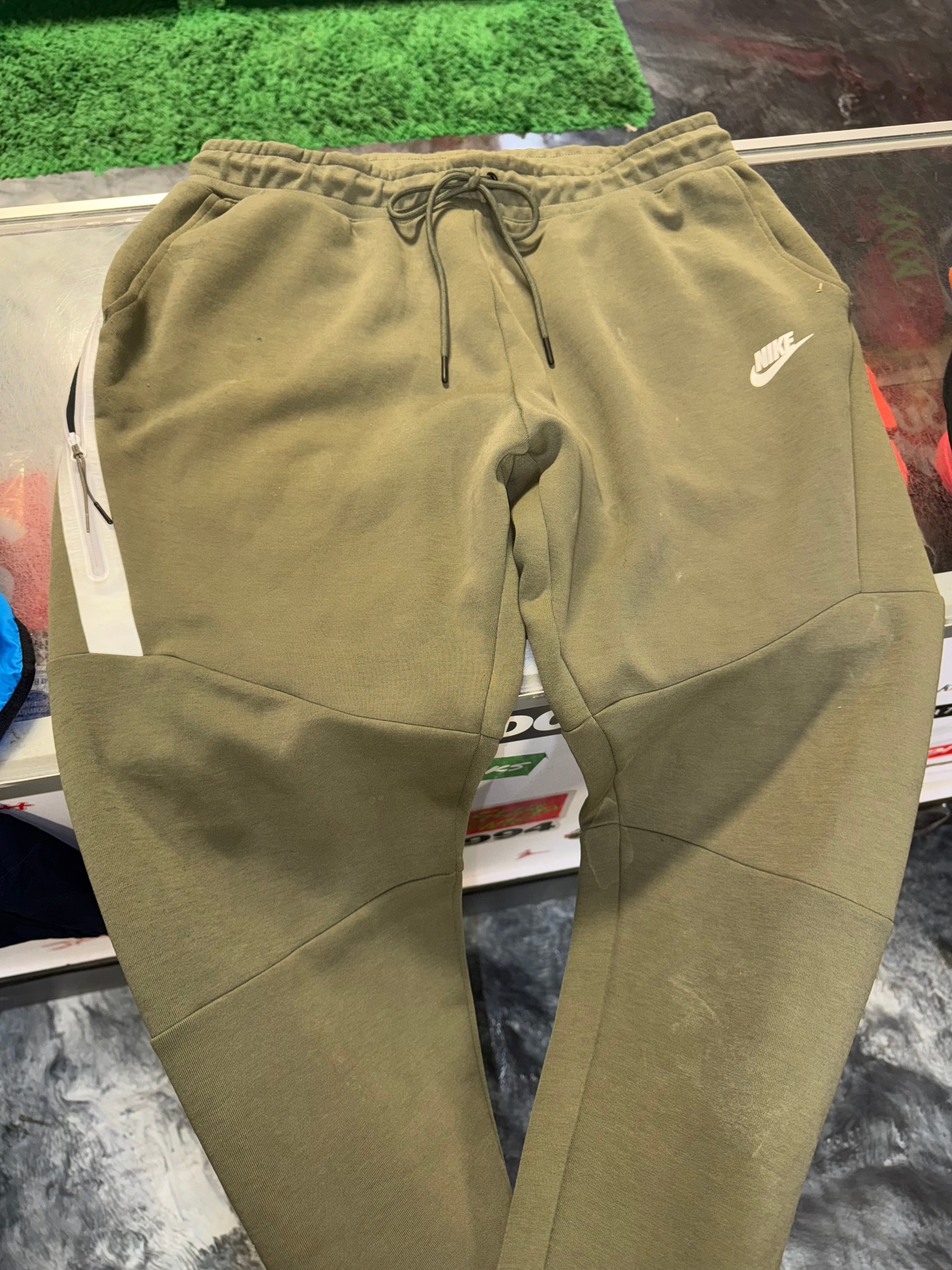 Large Nike Tech Pants Olive