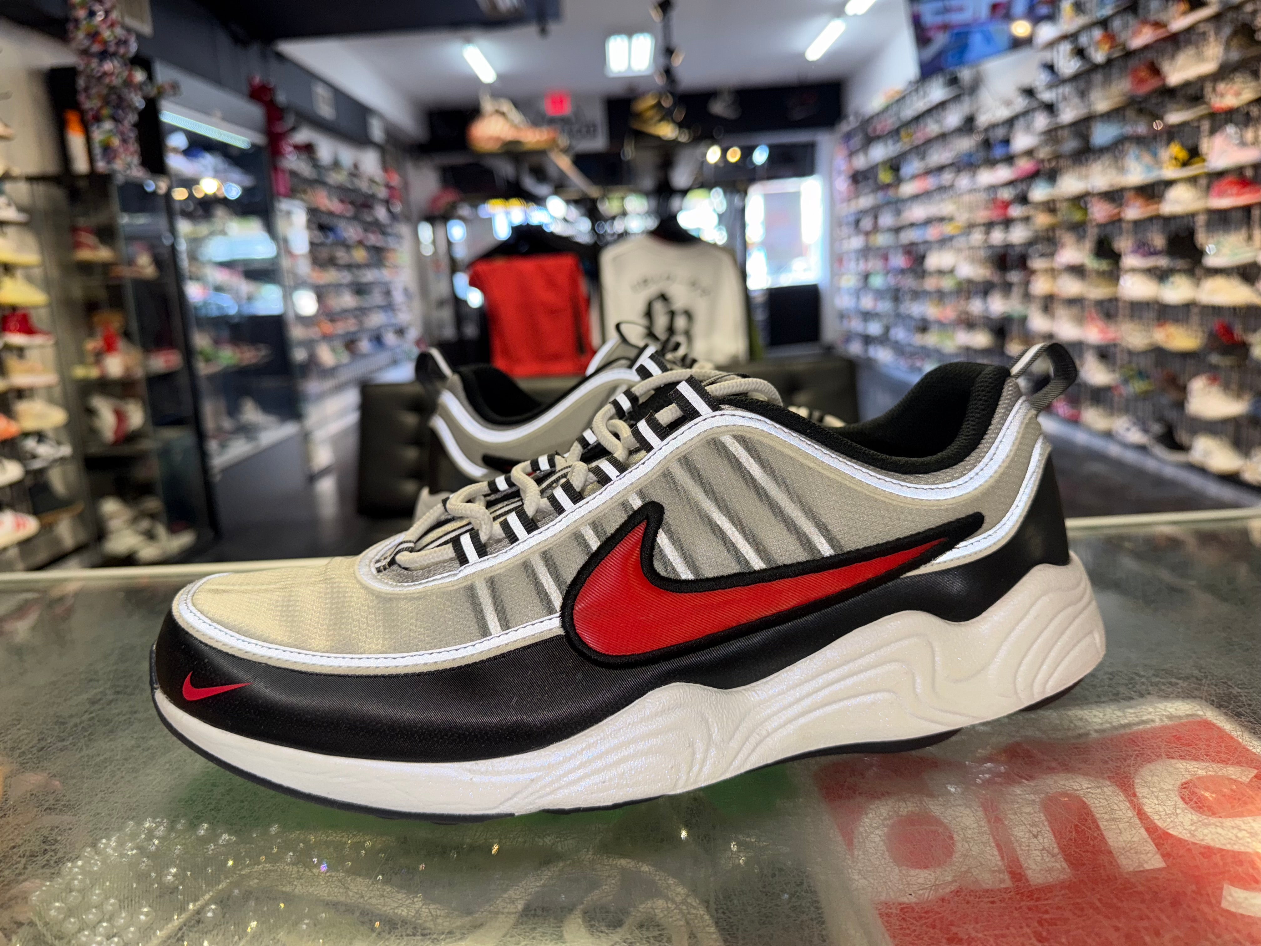 Size 12 Air Zoom Spiridon "Silver Red"