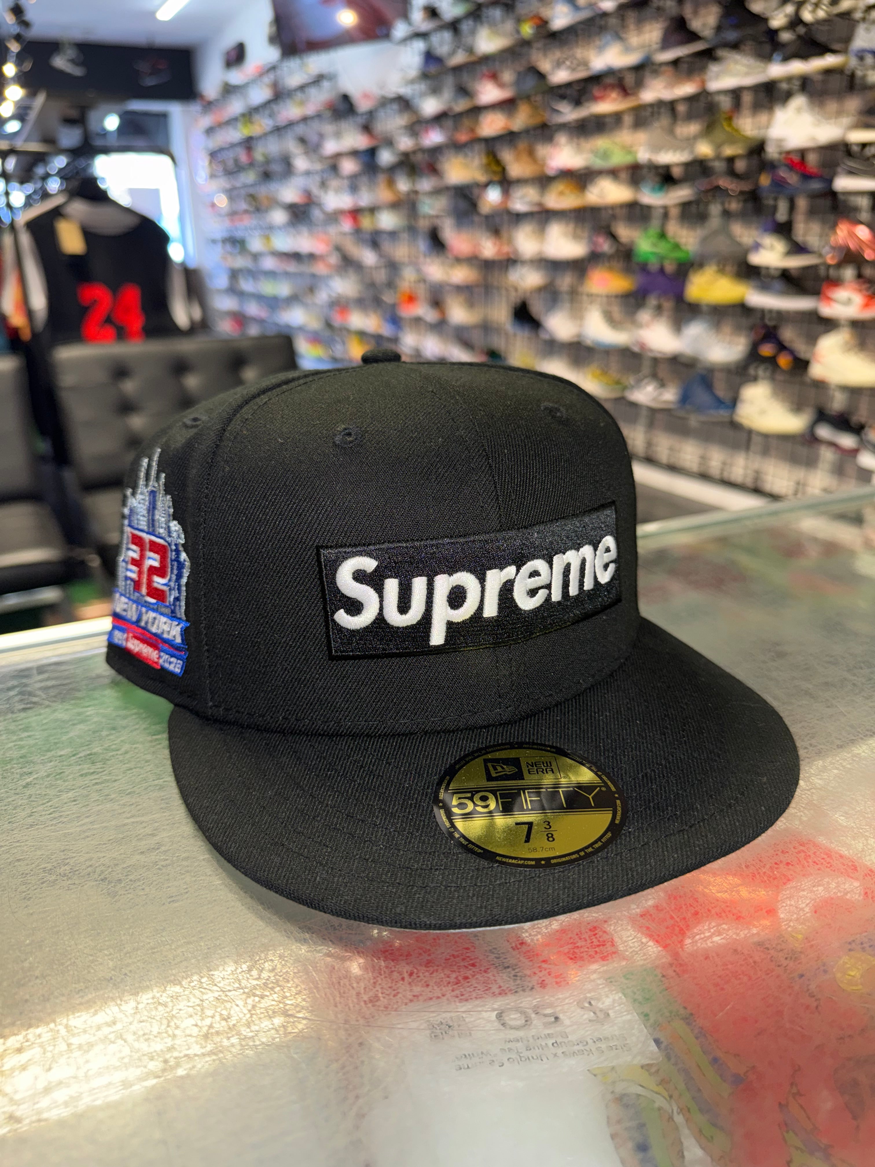 Size 7 3/8 Supreme New Era Fitted Hat “32 Years Black” Worn 1x