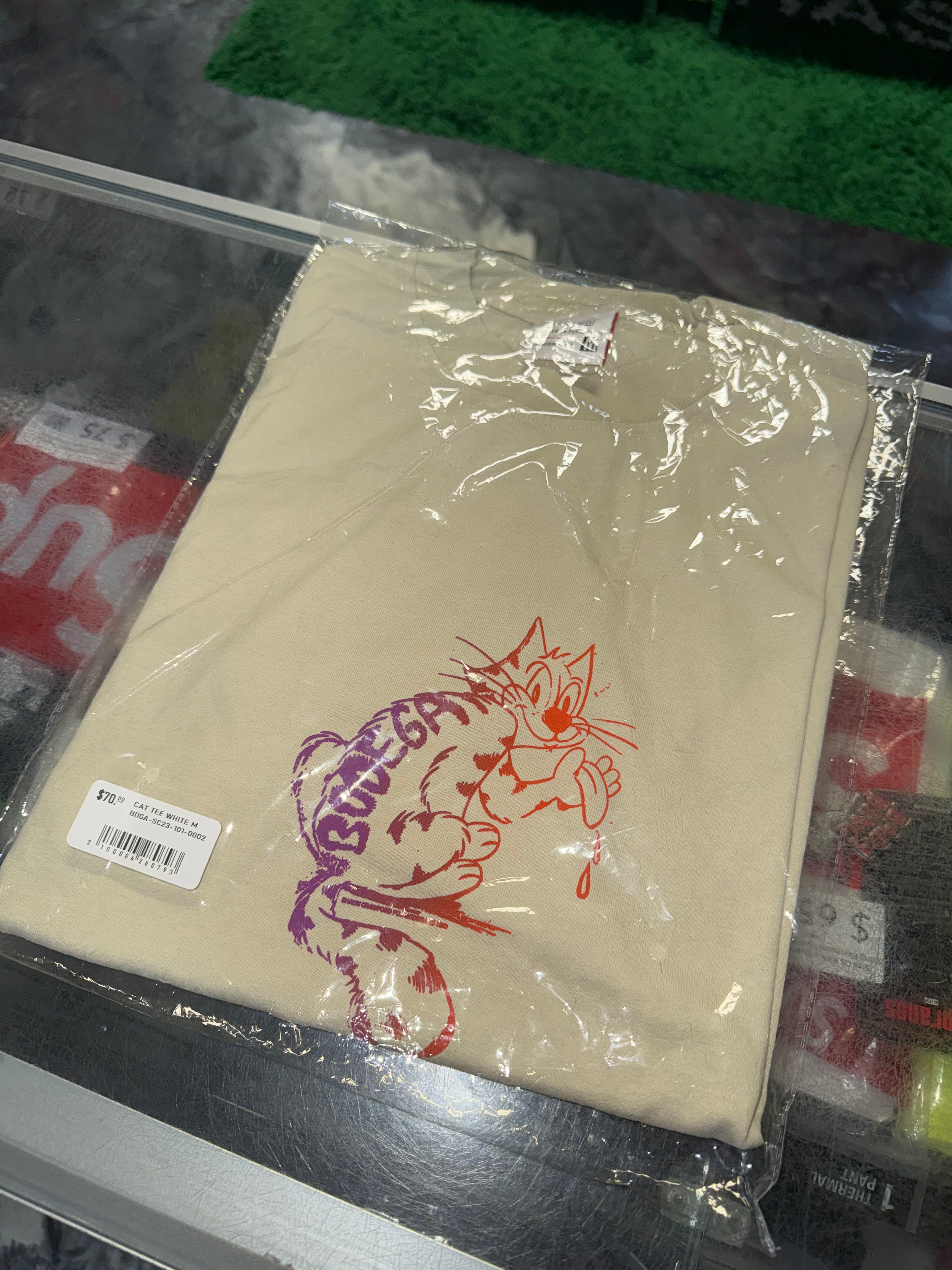 Size M Bodega x Shaun Crawford Cat Tee “Cream” Brand New