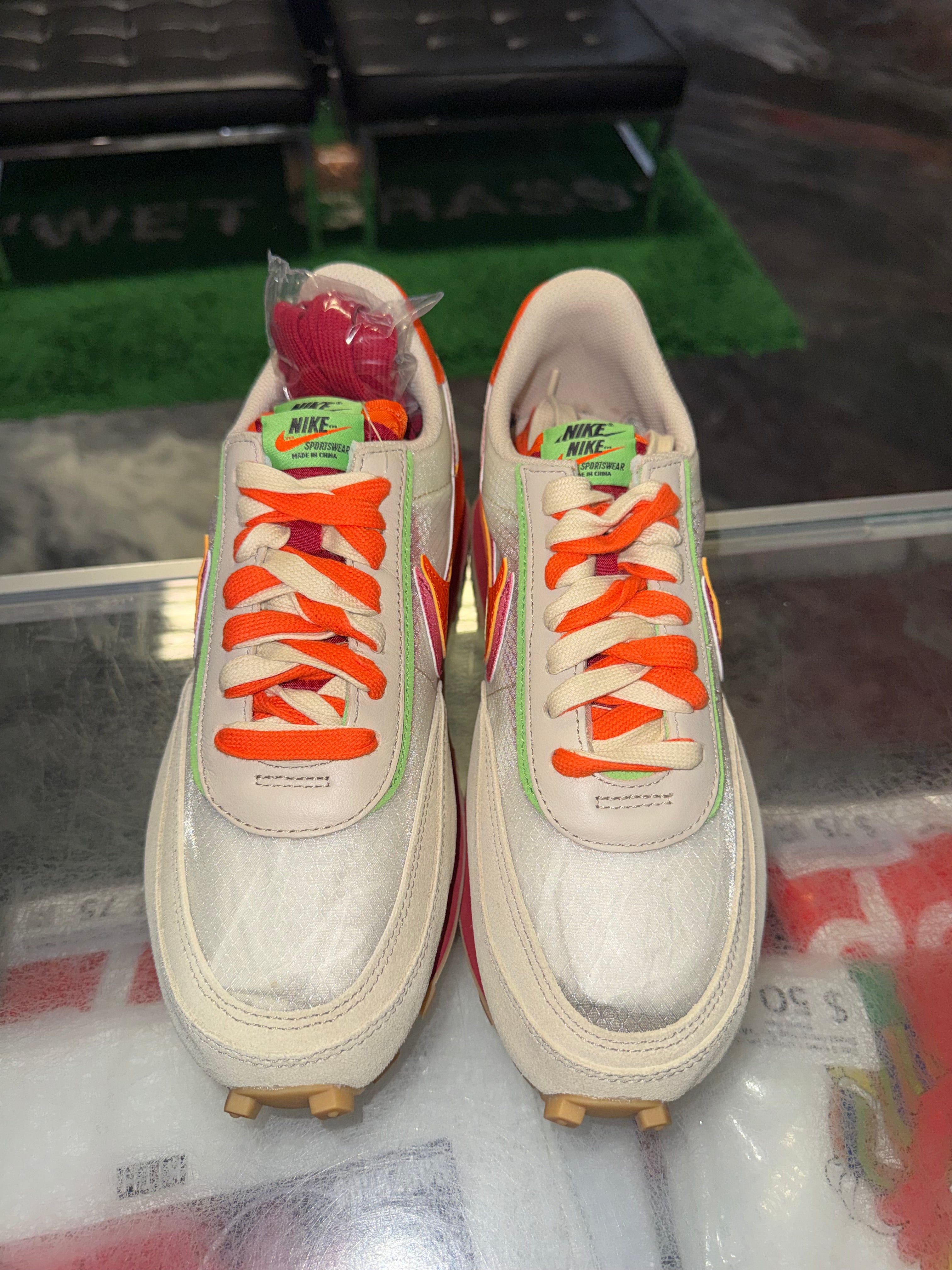Size 8.5 Nike LD Waffle Sacai CLOT “Orange Blaze” Brand New