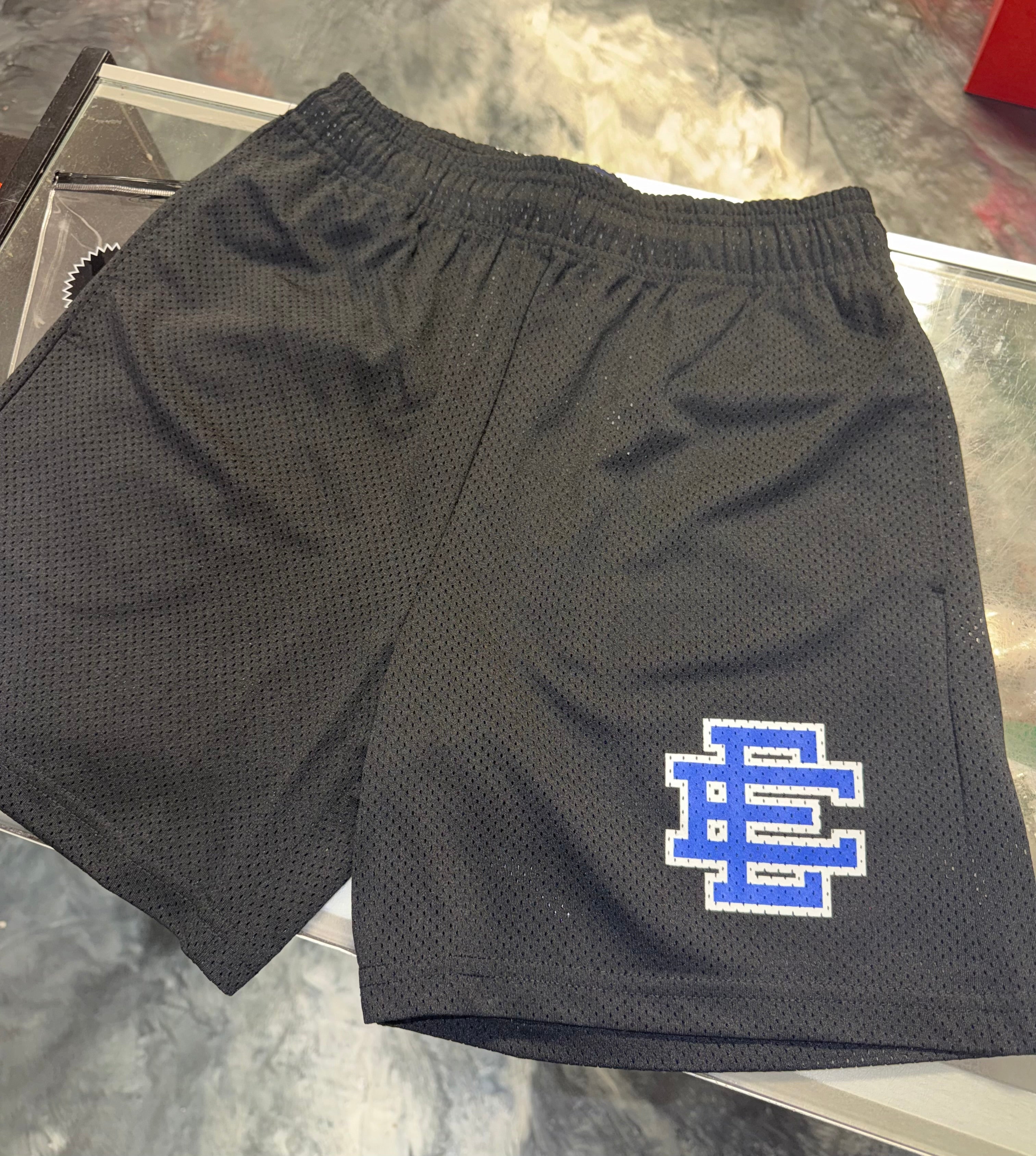 Size M Eric Emanuel EE Shorts “Black/Laser Blue” Brand New