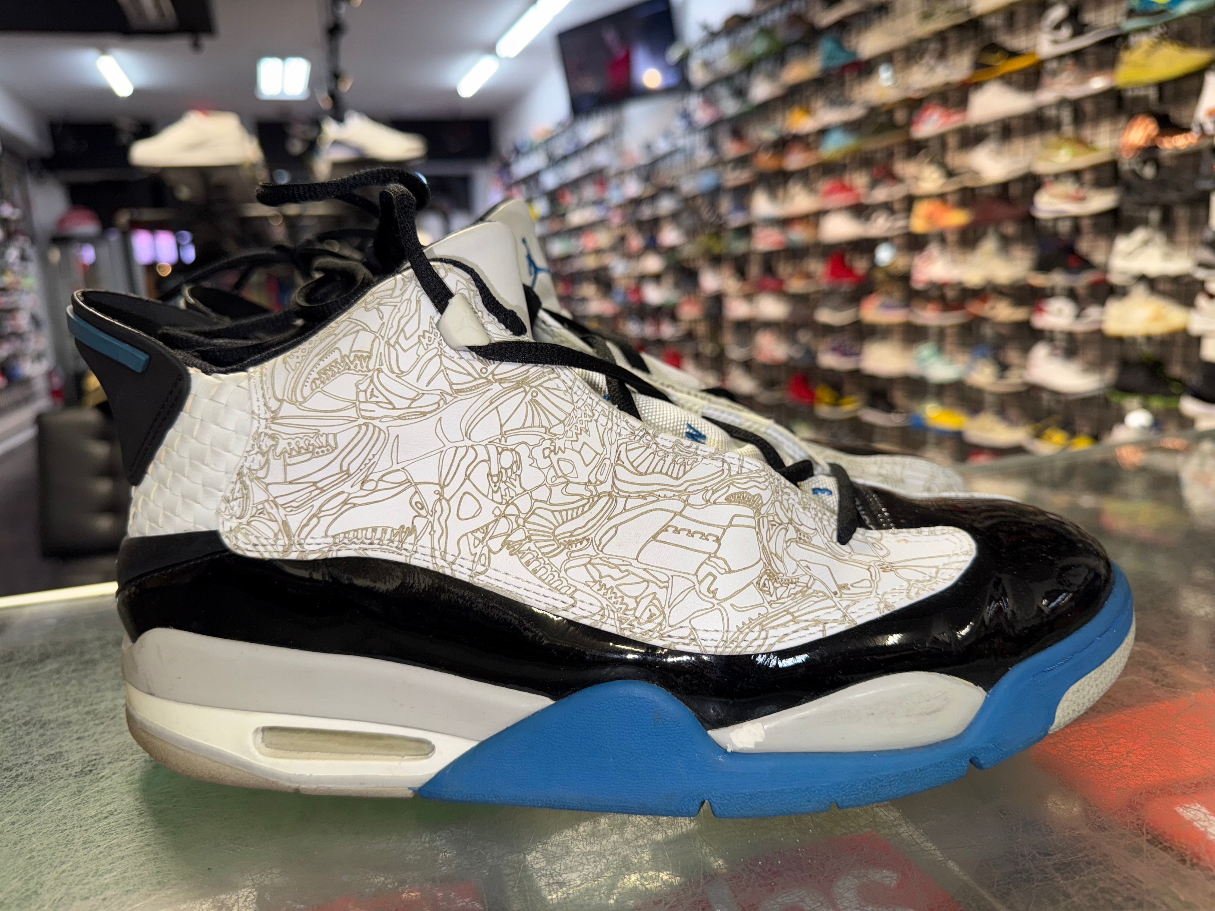 Size 12 Jordan Dub Zero "White Blue Black" - NB
