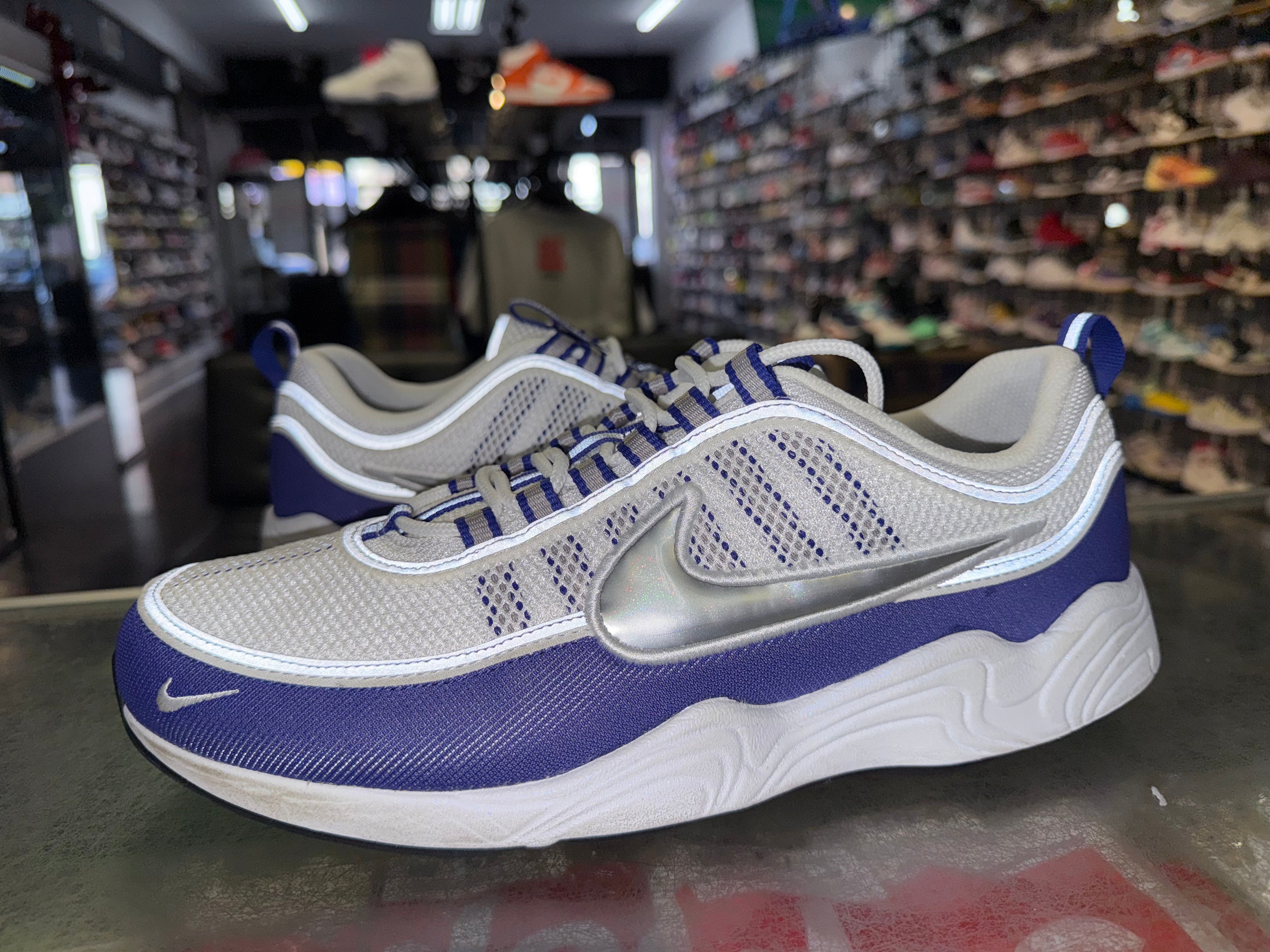 Size 11.5 Air Zoom Spiridon "White Metallic Blue"