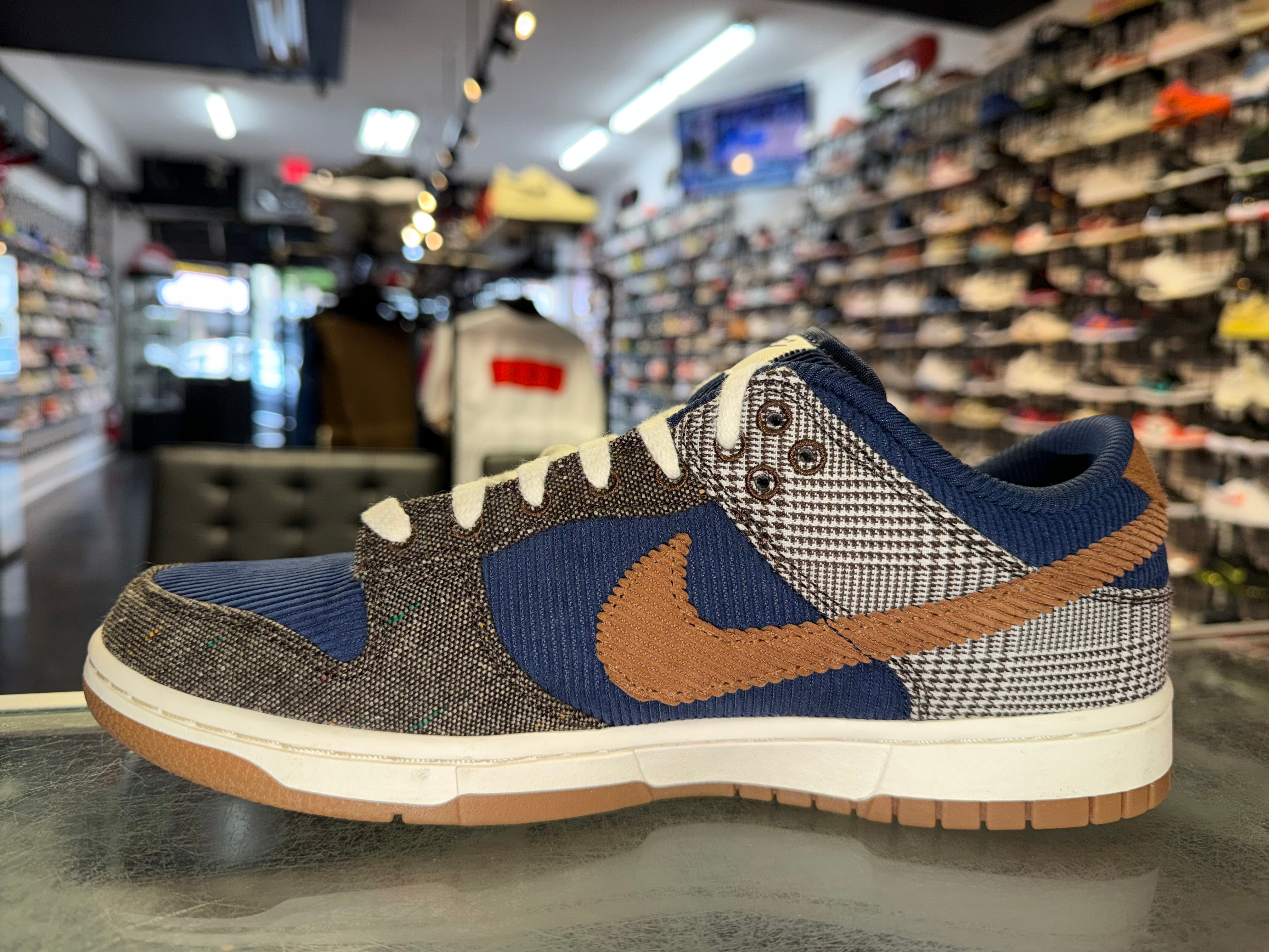 Size 9.5 Dunk Low "Tweed Midnight Navy Corduroy"