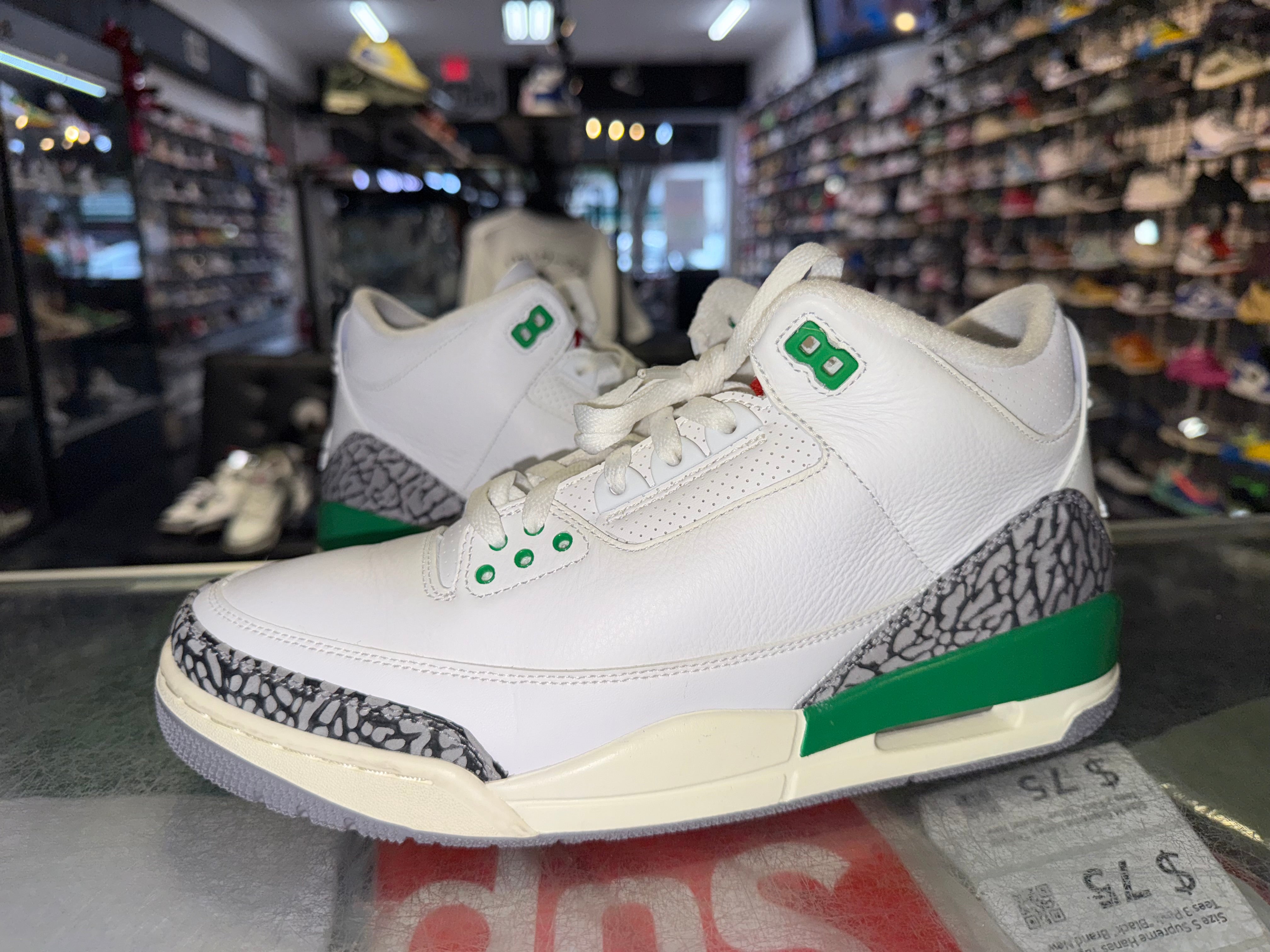 Size 10.5 (12W) Air Jordan 3 "Lucky Green"