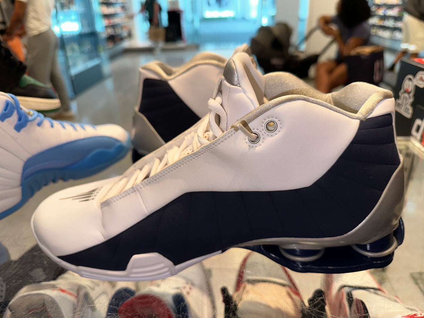 Size 11.5 Nike Shox BB4 “White Silver Navy” (Mall)