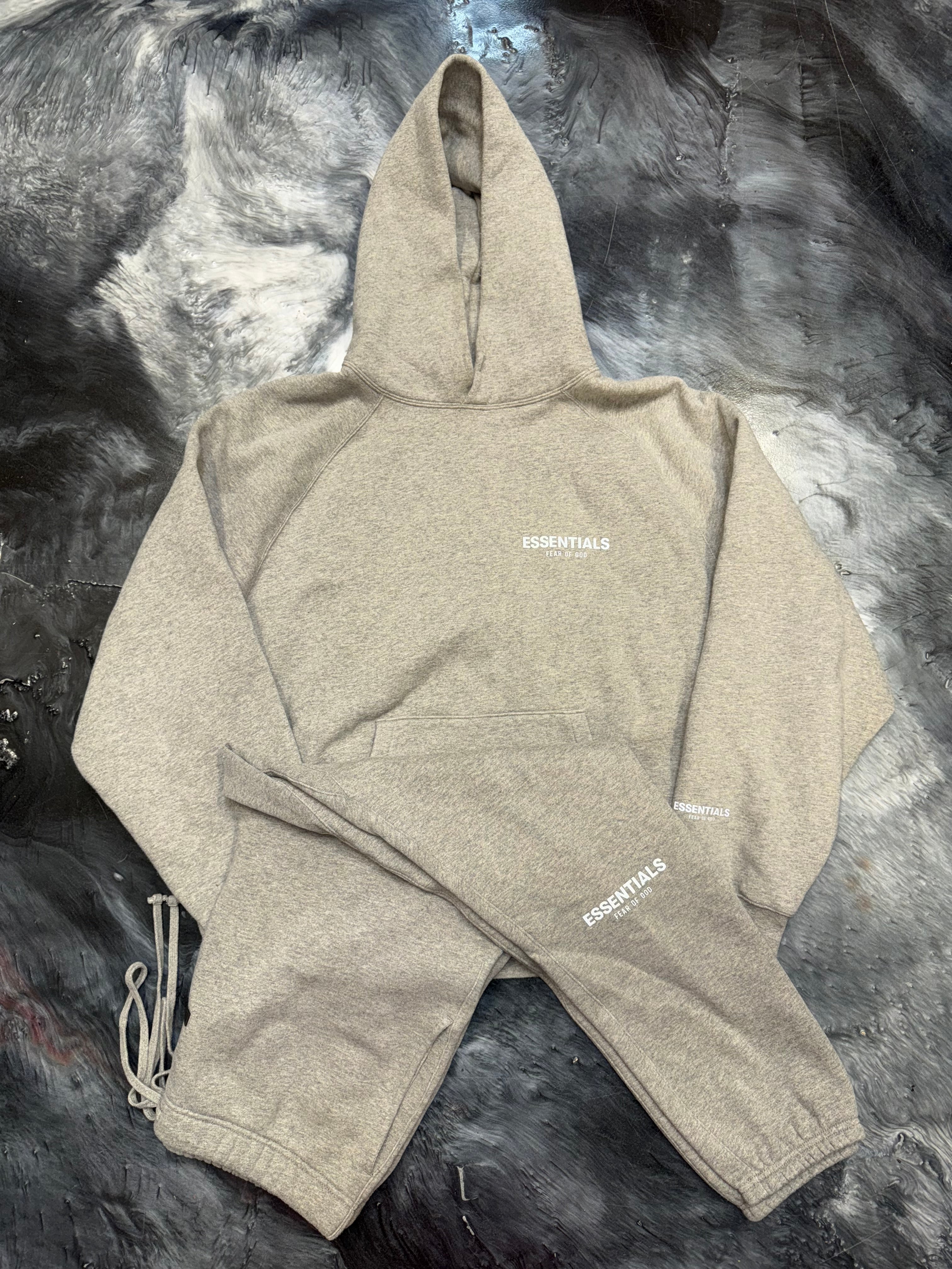 Size XL Essentials FOG Hoodie + Pants Full Suit “Grey”