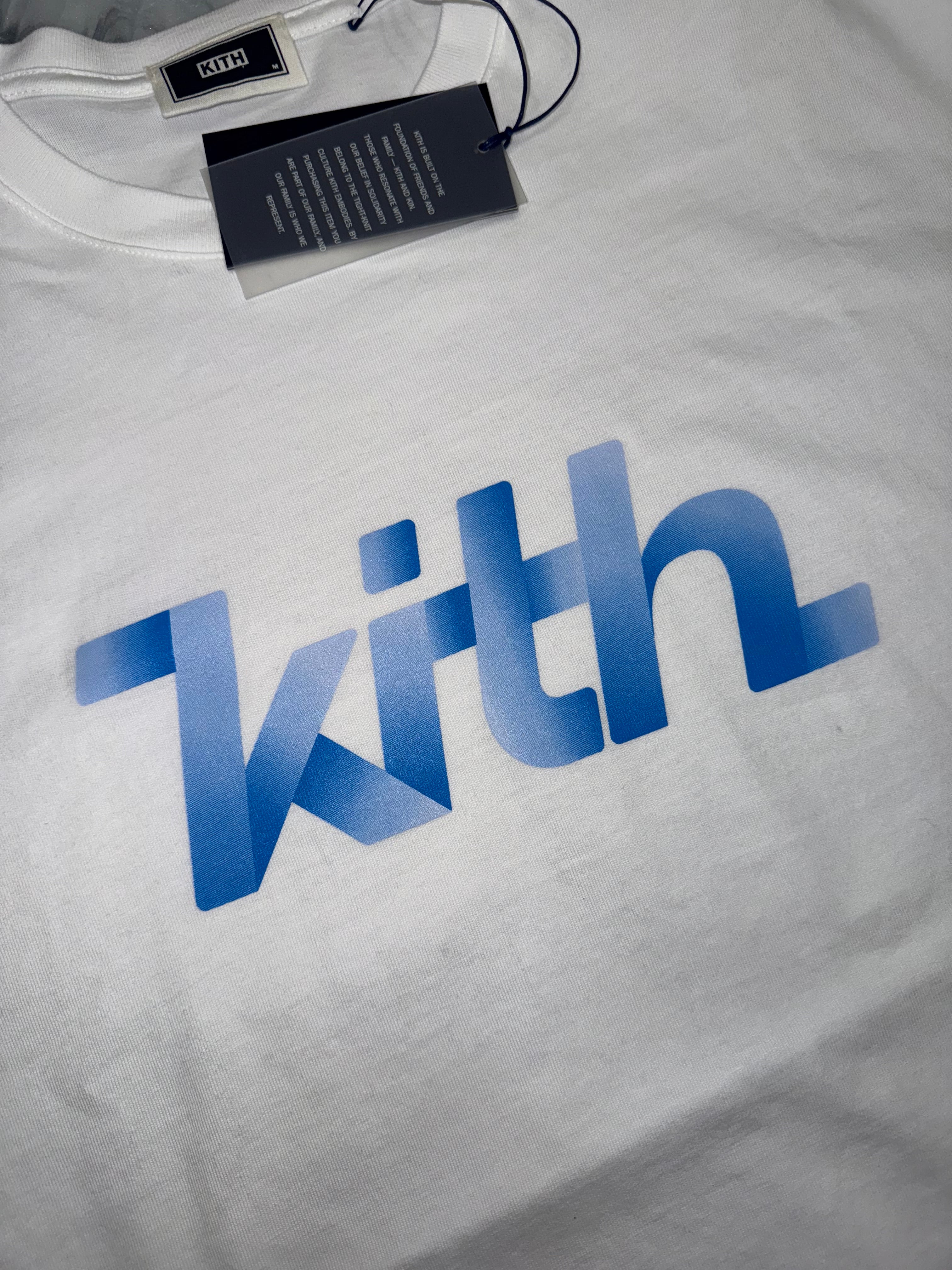 Size M Kith Classic Gradient Tee “White/Blue” Brand New